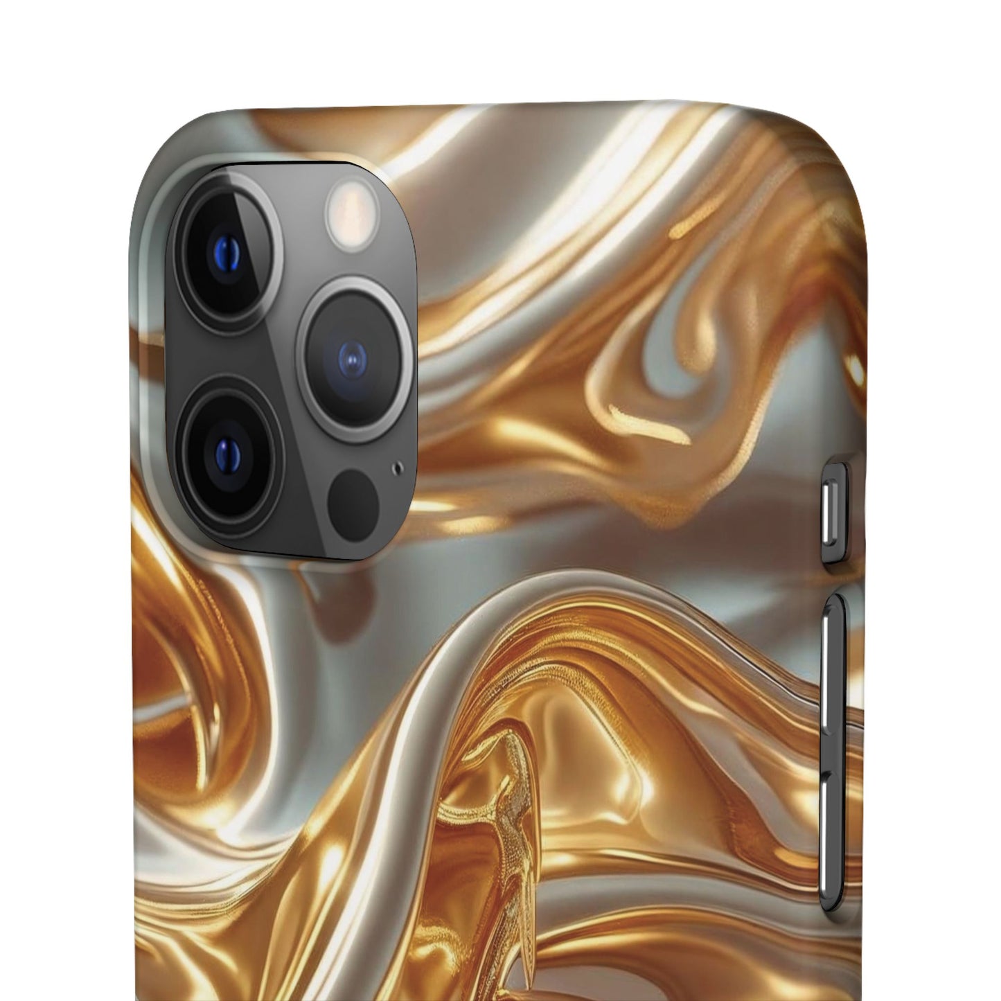 Snap Case iPhone Handyhülle – Gold Dynamic Liquid 3D Effekt