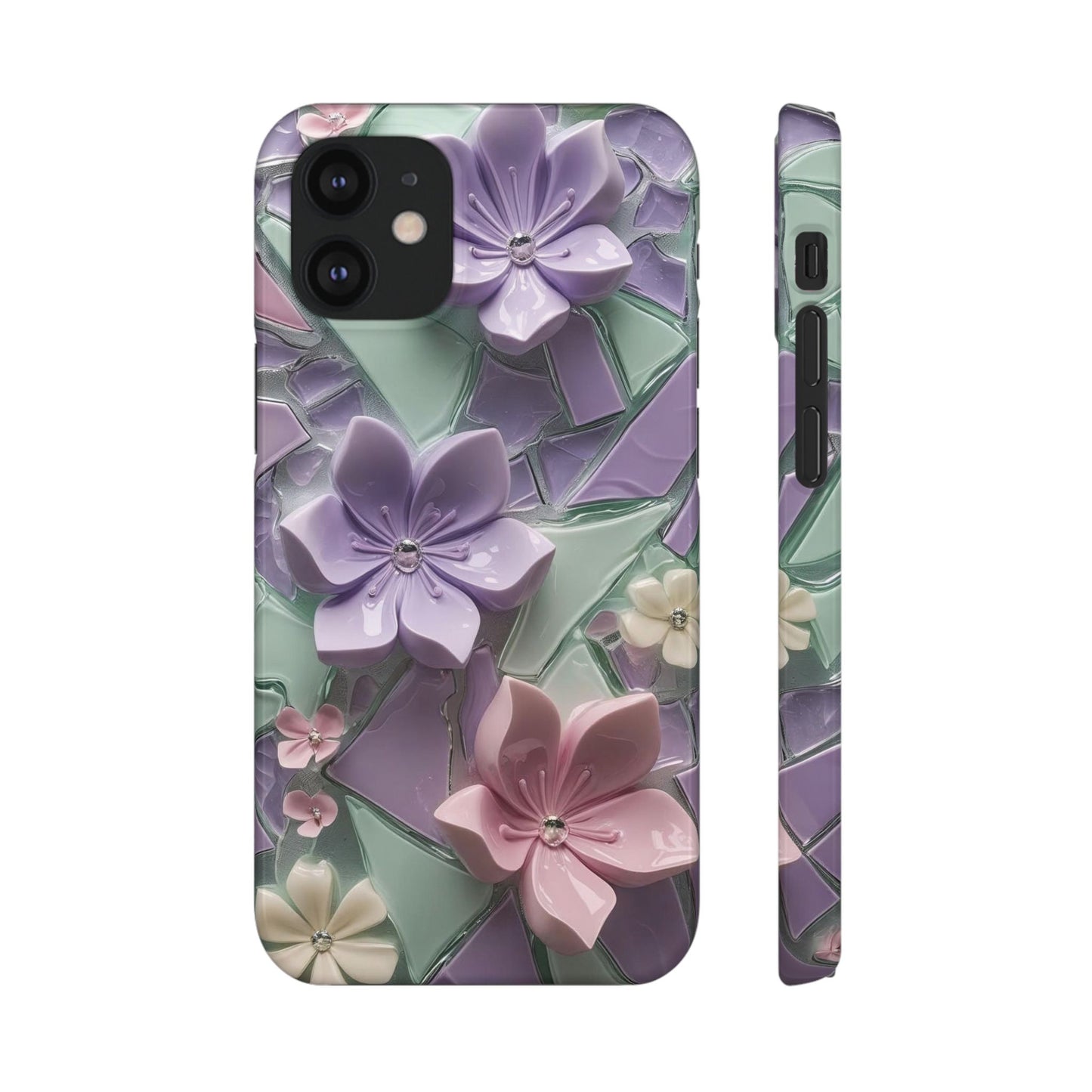 Snap Case Elegante Florale iPhone Handyhülle mit 3D-Effekt