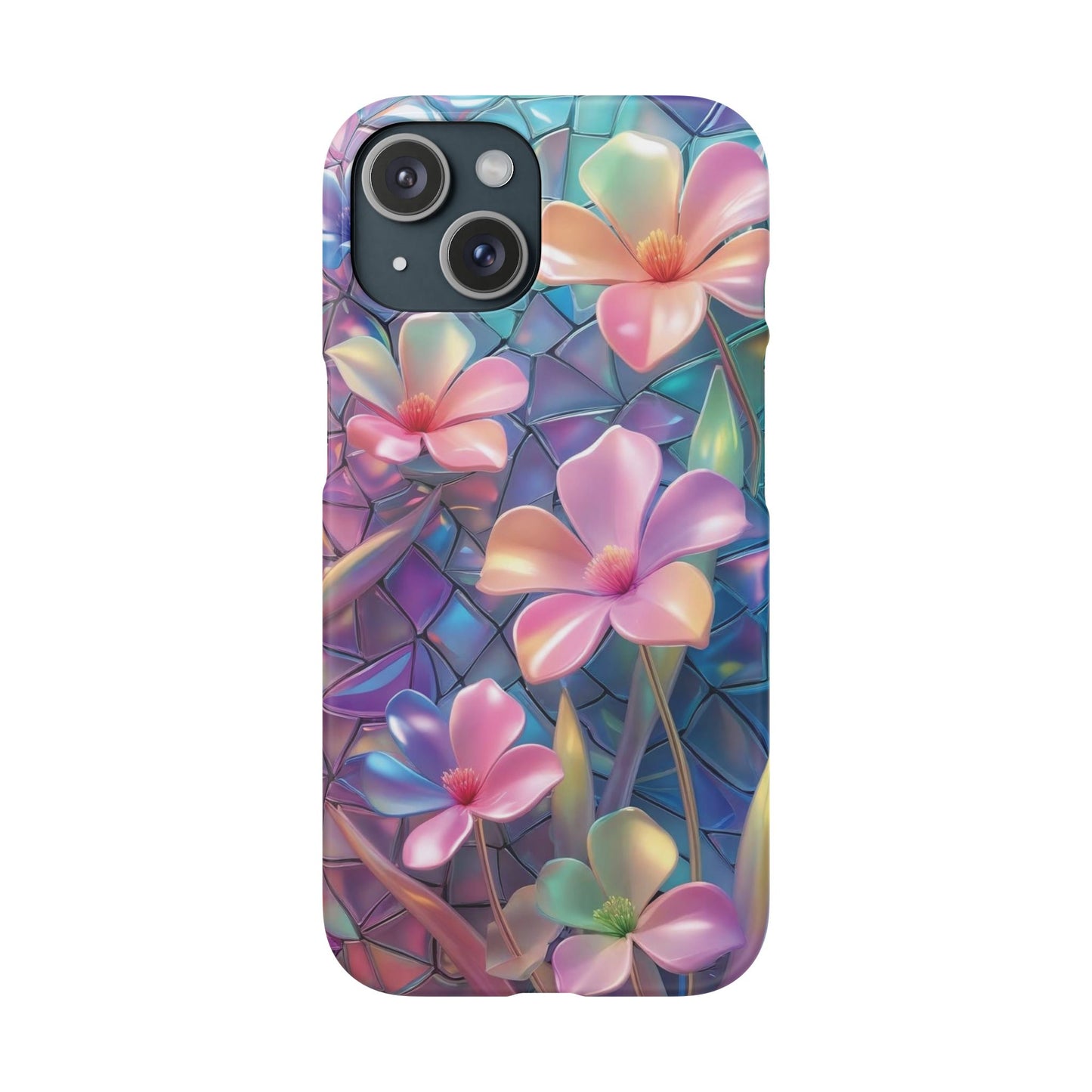 Snap Case Elegante Florale iPhone Handyhülle mit 3D-Effekt