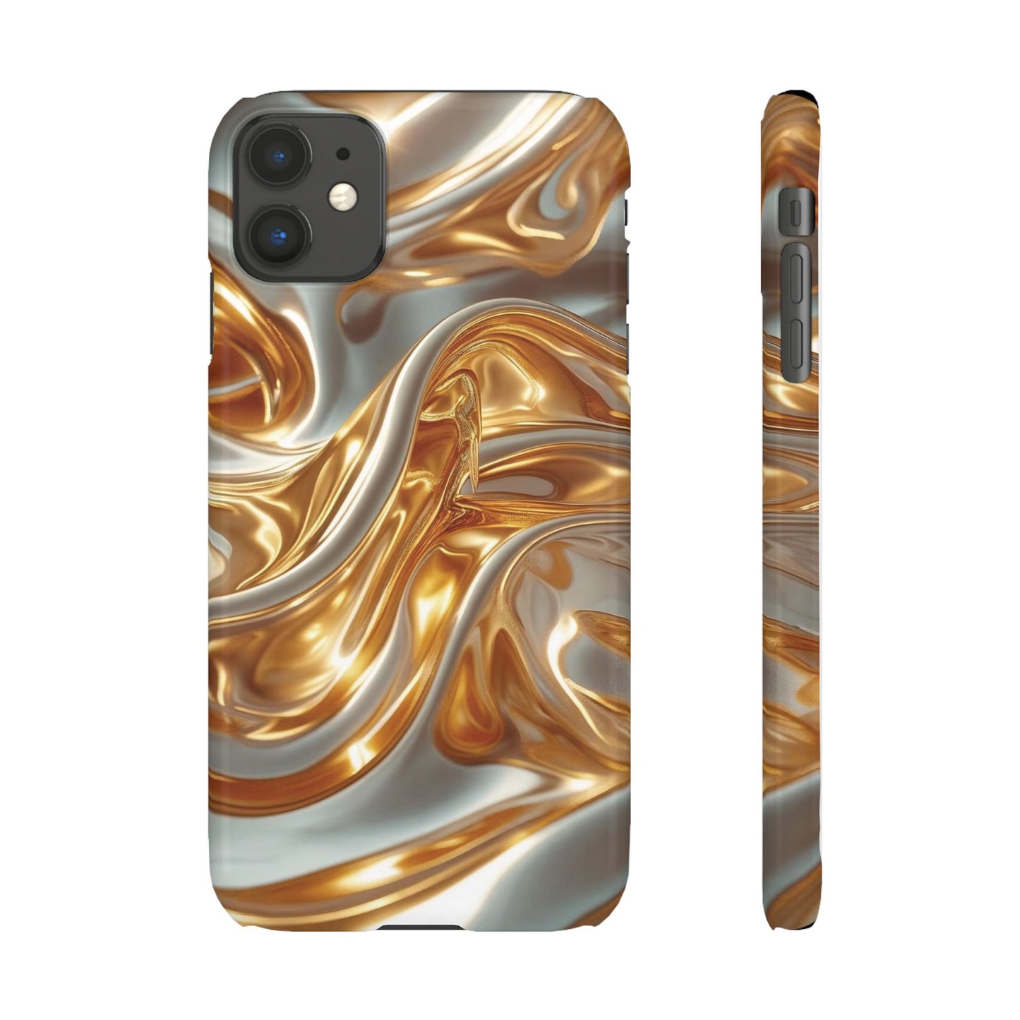 Snap Case iPhone Handyhülle – Gold Dynamic Liquid 3D Effekt