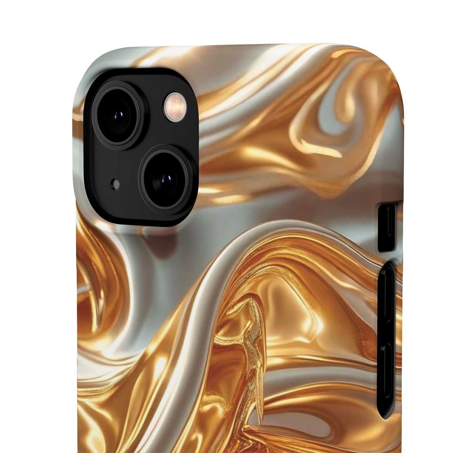 Snap Case iPhone Handyhülle – Gold Dynamic Liquid 3D Effekt