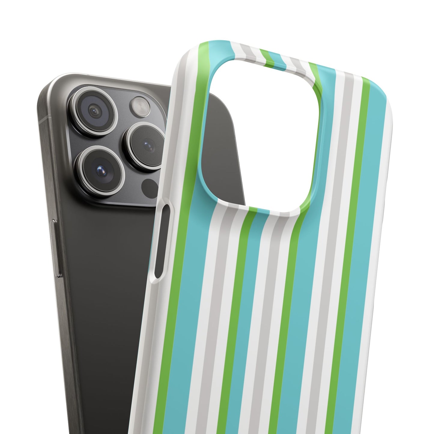 iPhone Snap Case - Modernes Abstraktes Design mit Grünen und Weißen Linien