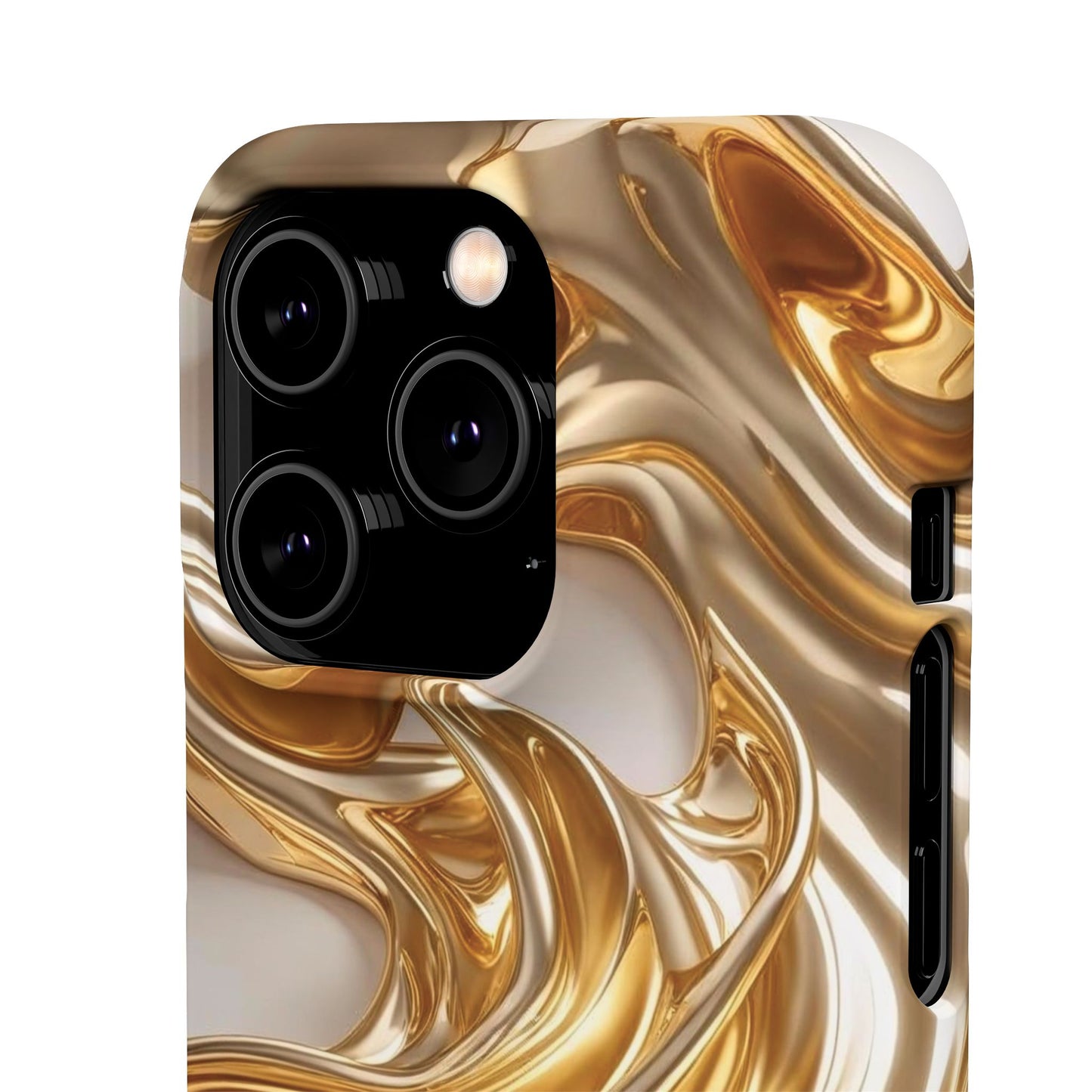 Snap Case iPhone Handyhülle – Gold Dynamic Liquid 3D Effekt