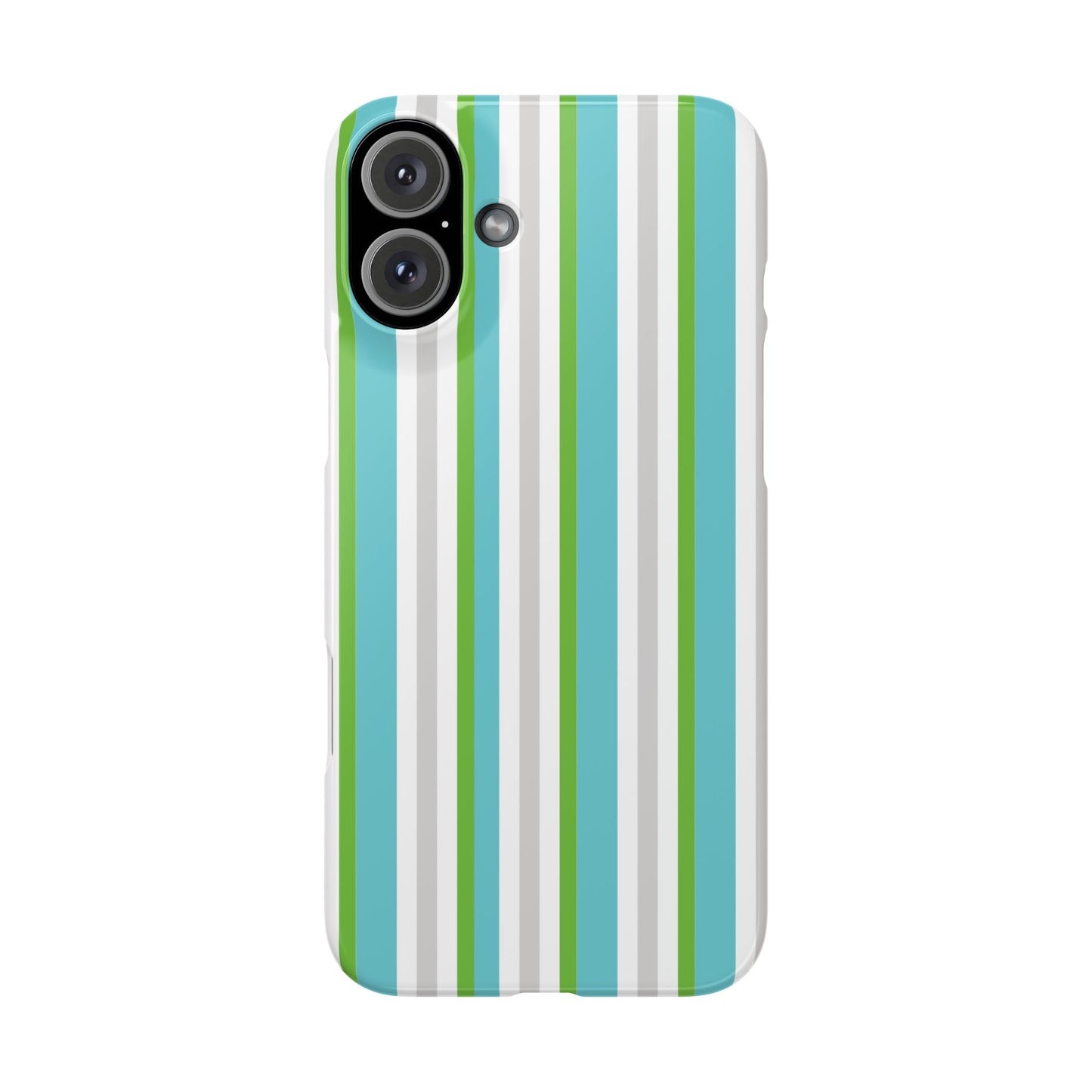 iPhone Snap Case - Modernes Abstraktes Design mit Grünen und Weißen Linien