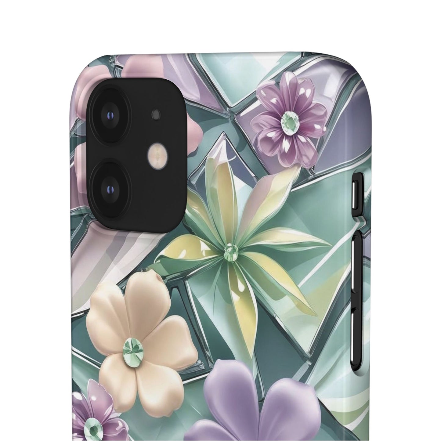 Snap Case Elegante Florale iPhone Handyhülle mit 3D-Effekt