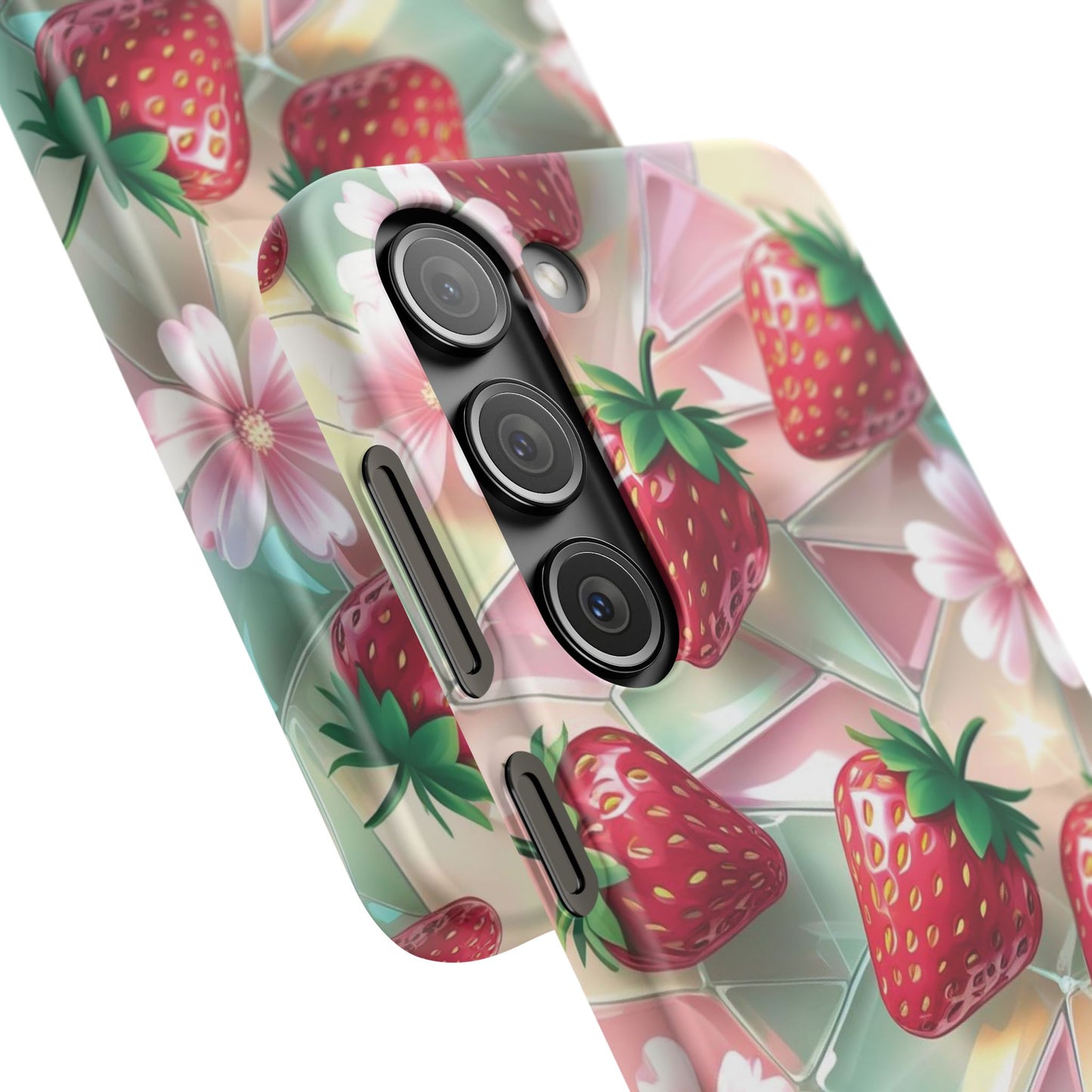 Snap Case Samsung Handyhülle - 3D Effekt Erdbeeren