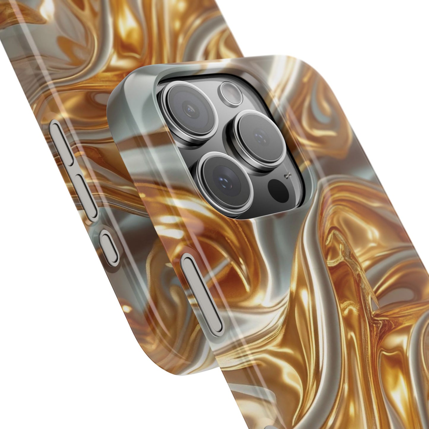 Snap Case iPhone Handyhülle – Gold Dynamic Liquid 3D Effekt