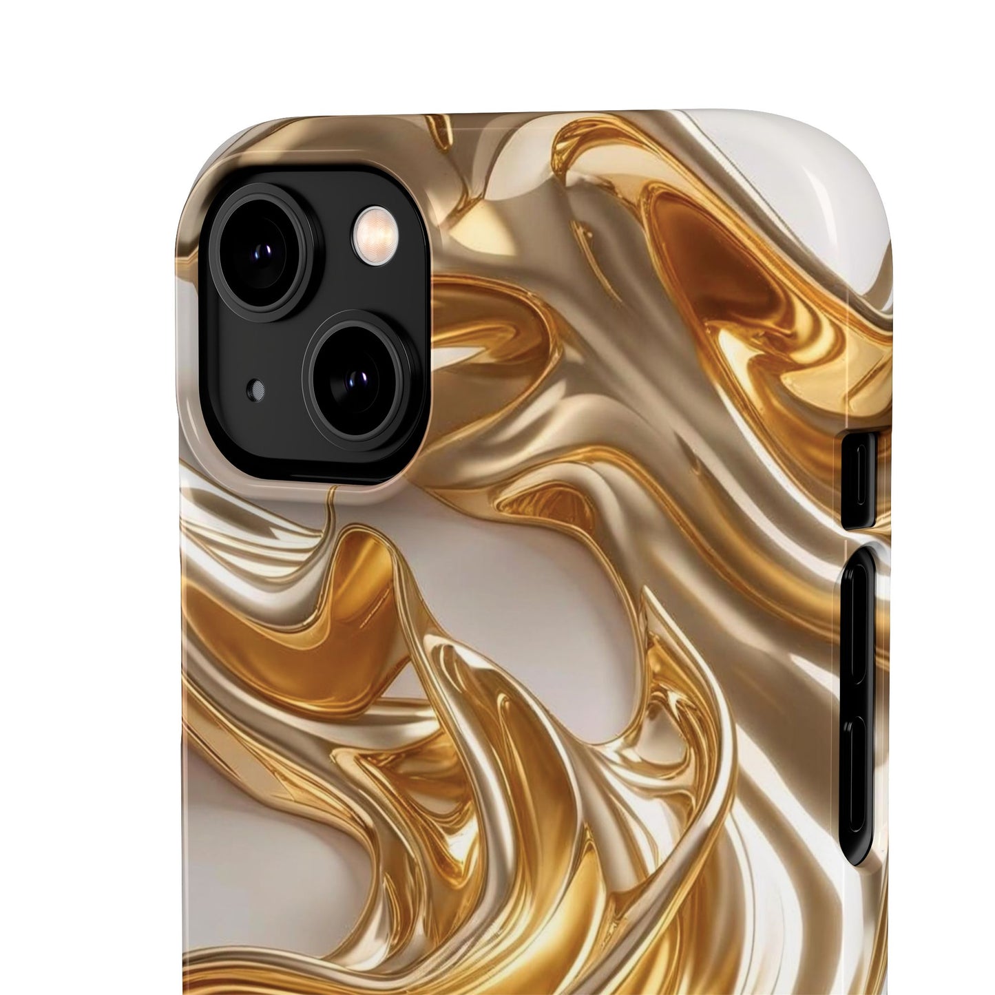 Snap Case iPhone Handyhülle – Gold Dynamic Liquid 3D Effekt