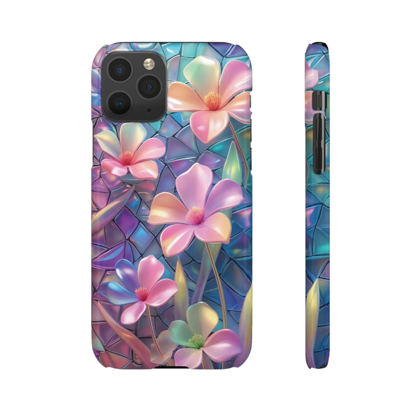 Snap Case Elegante Florale iPhone Handyhülle mit 3D-Effekt