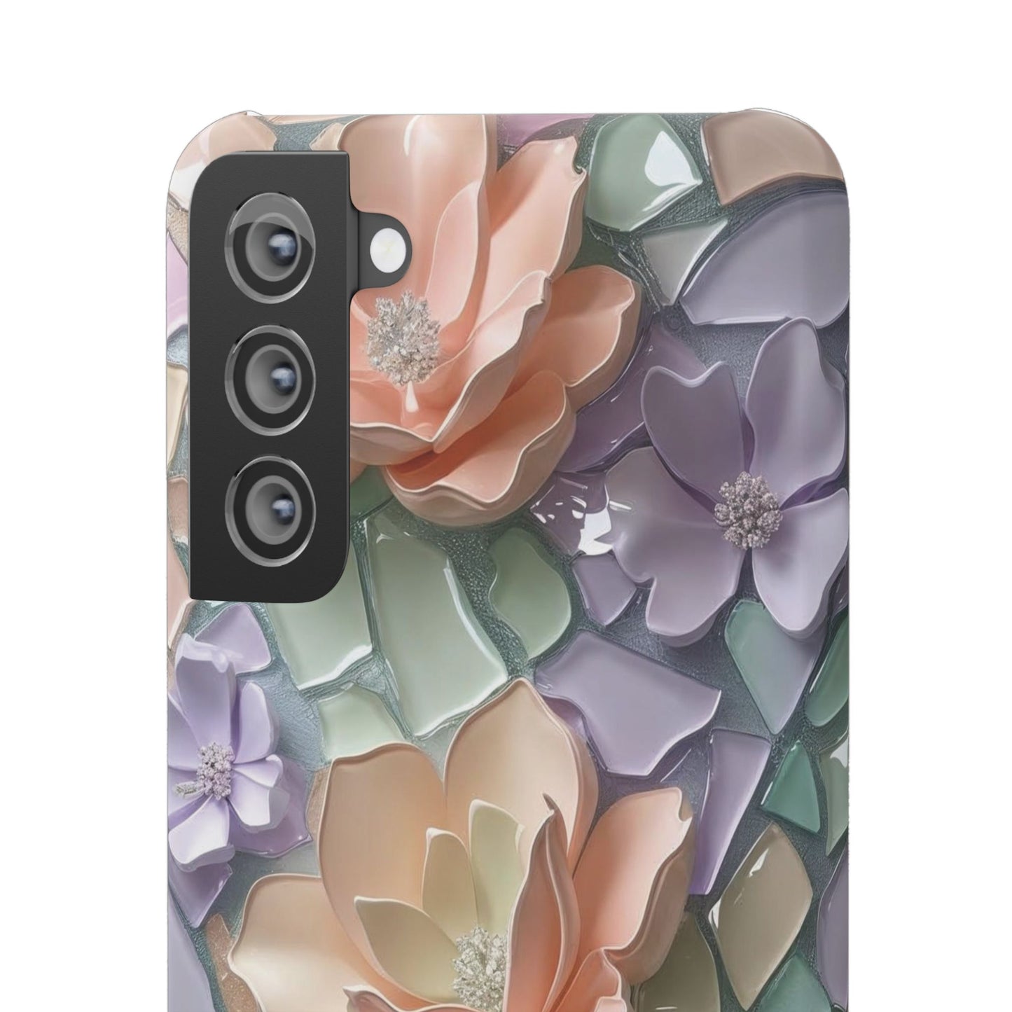 Snap Case Samsung Handyhülle mit 3D-Effekt, Blumenmuster