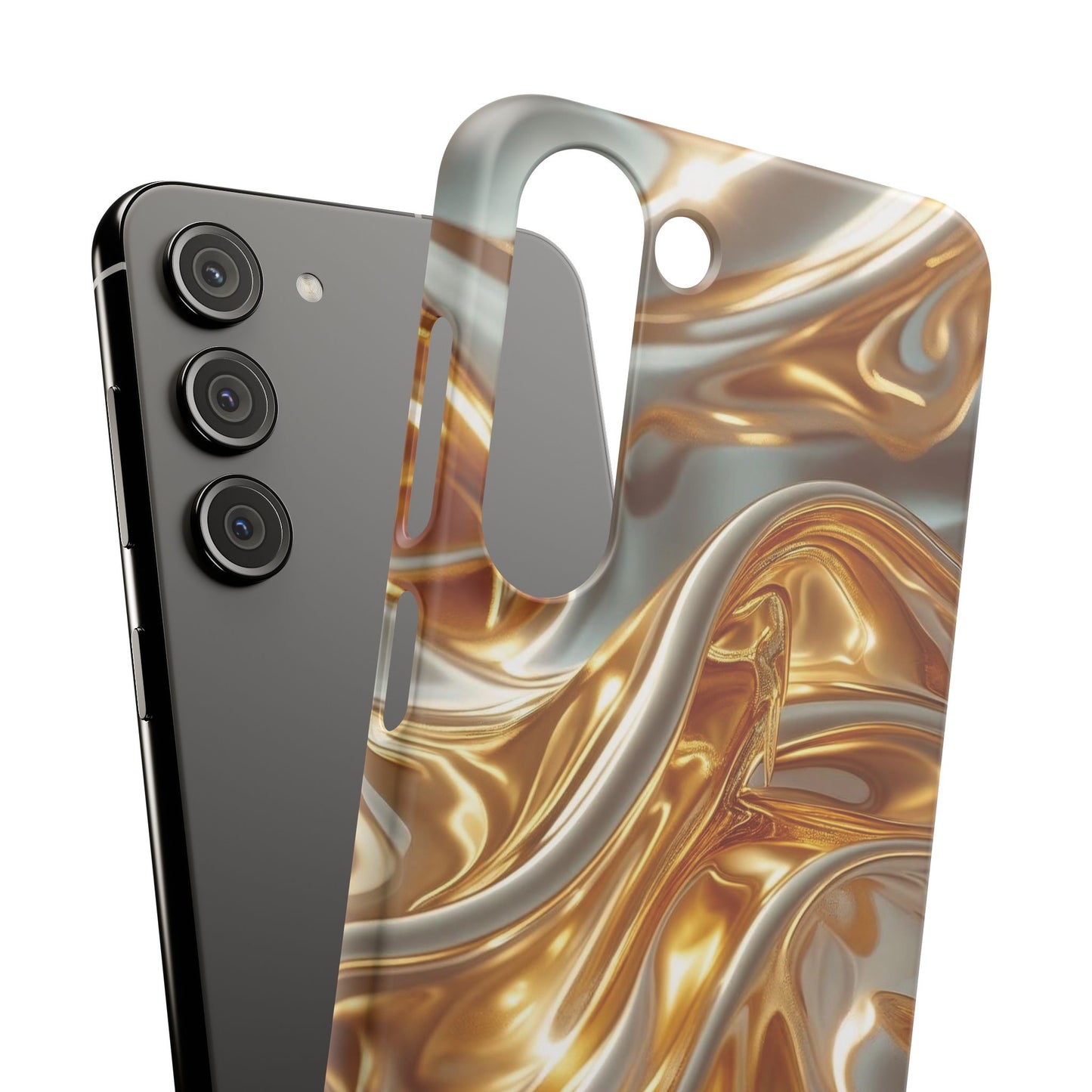 Snap Case Samsung Handyhülle – Gold Dynamic Liquid 3D Effekt