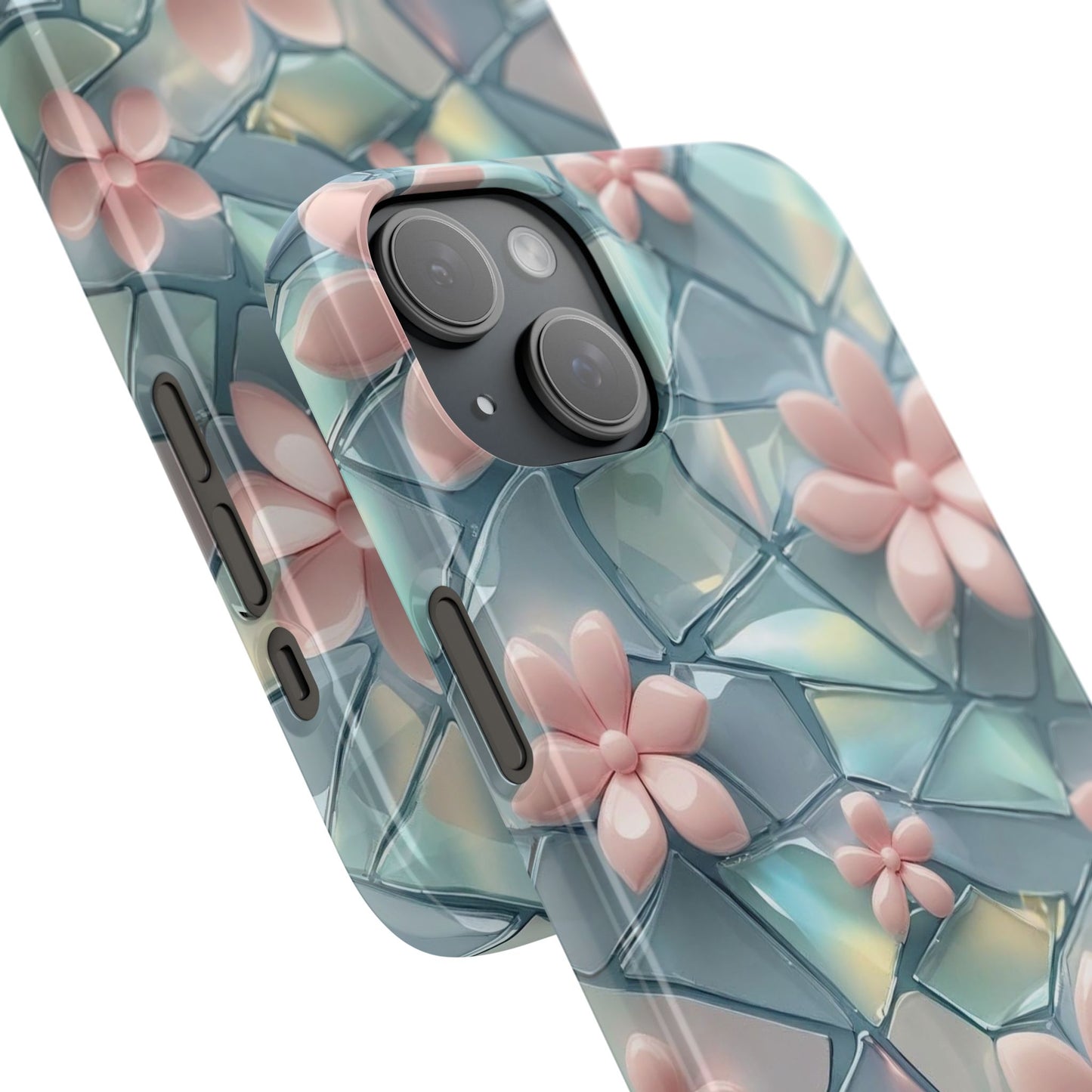 Snap Case Elegante Florale iPhone Handyhülle mit 3D-Effekt