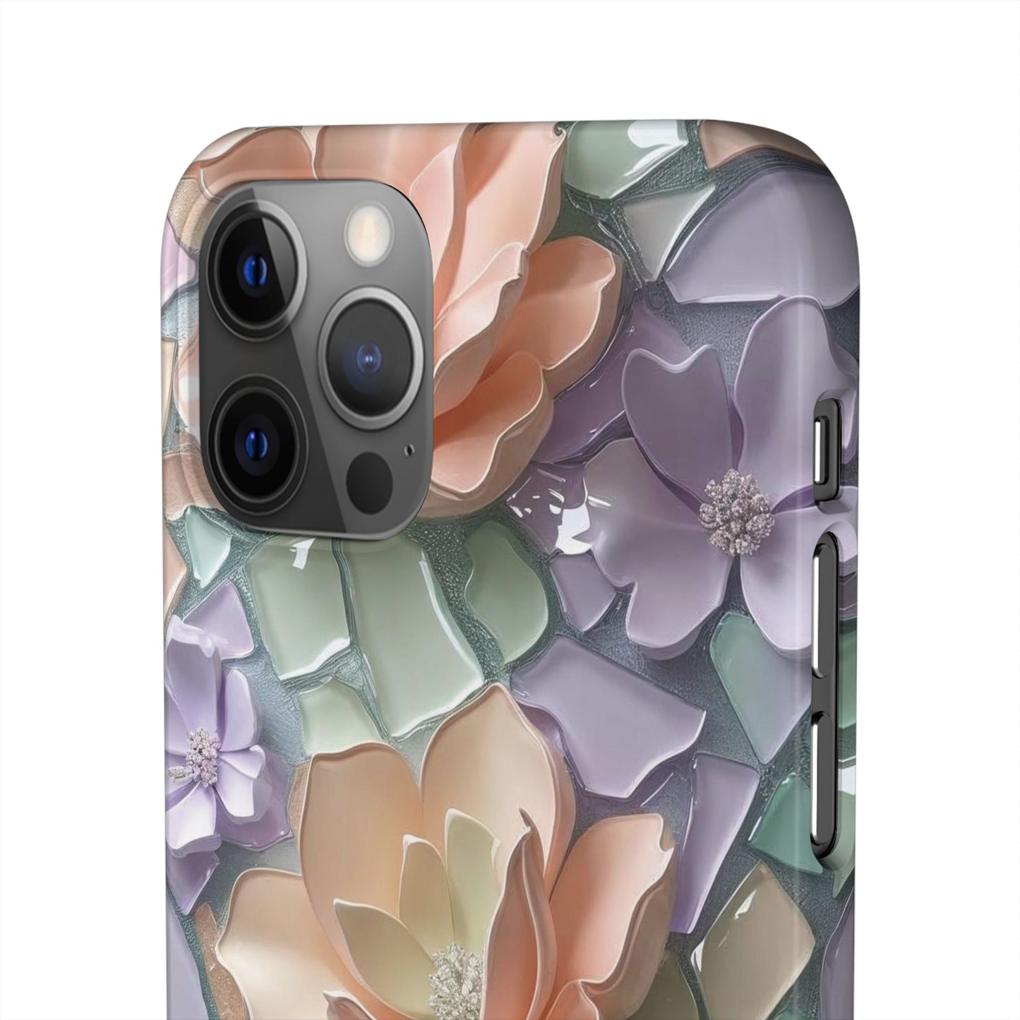 Snap Case Elegante Florale iPhone Handyhülle mit 3D-Effekt
