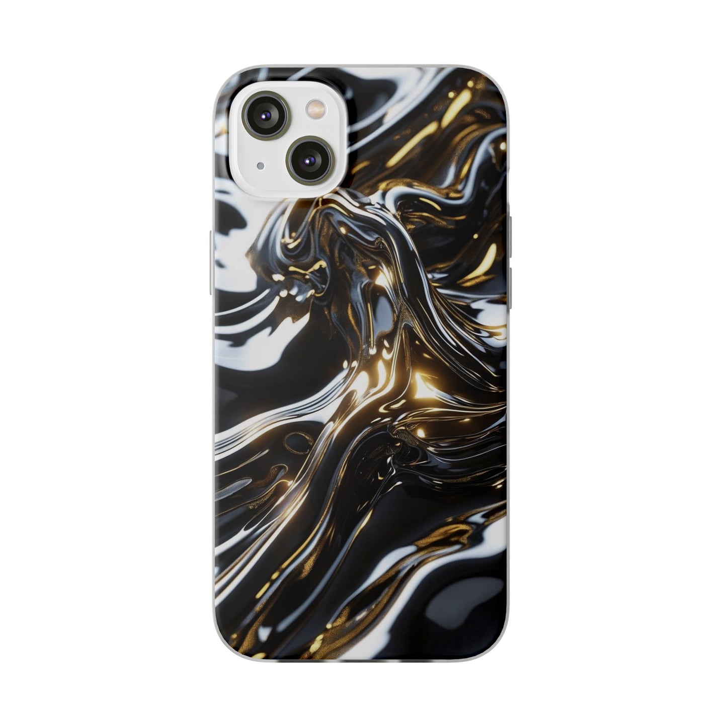 iPhone Handyhülle Flexi Case - Schwarz-Silber Metallic