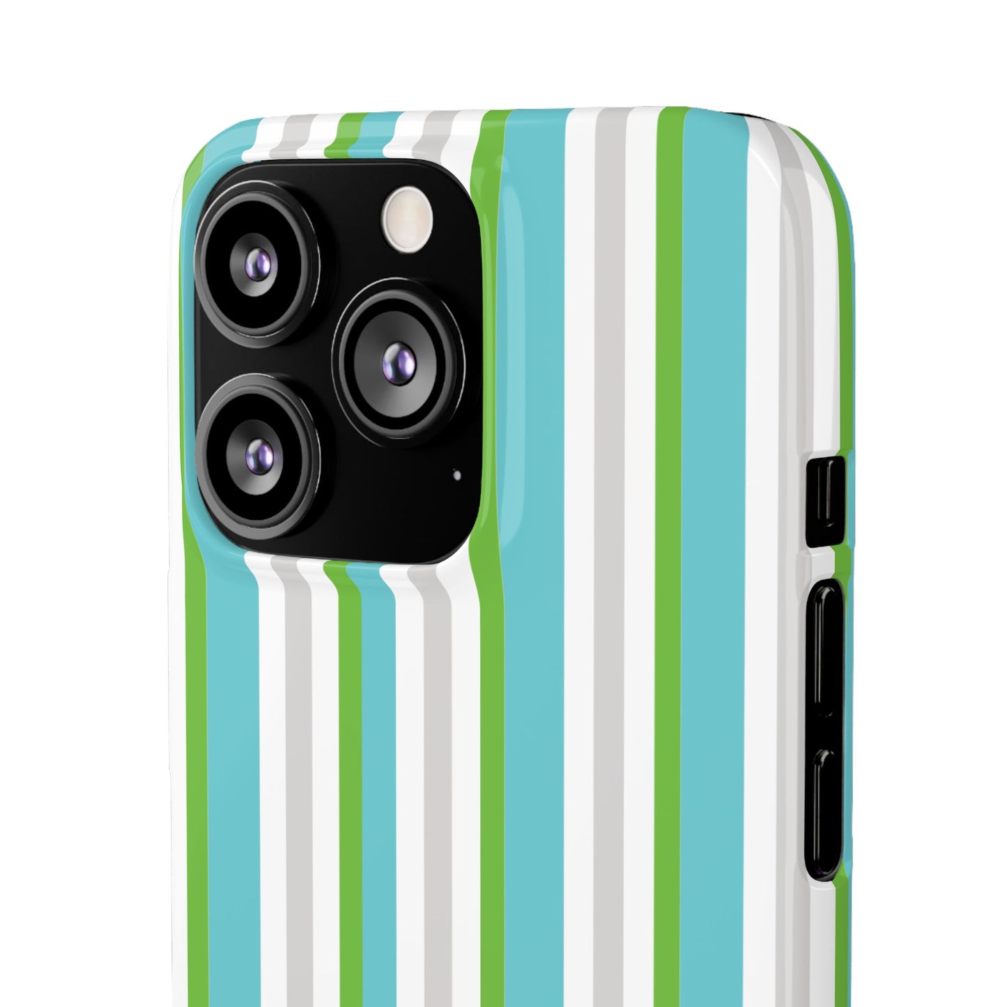iPhone Snap Case - Modernes Abstraktes Design mit Grünen und Weißen Linien