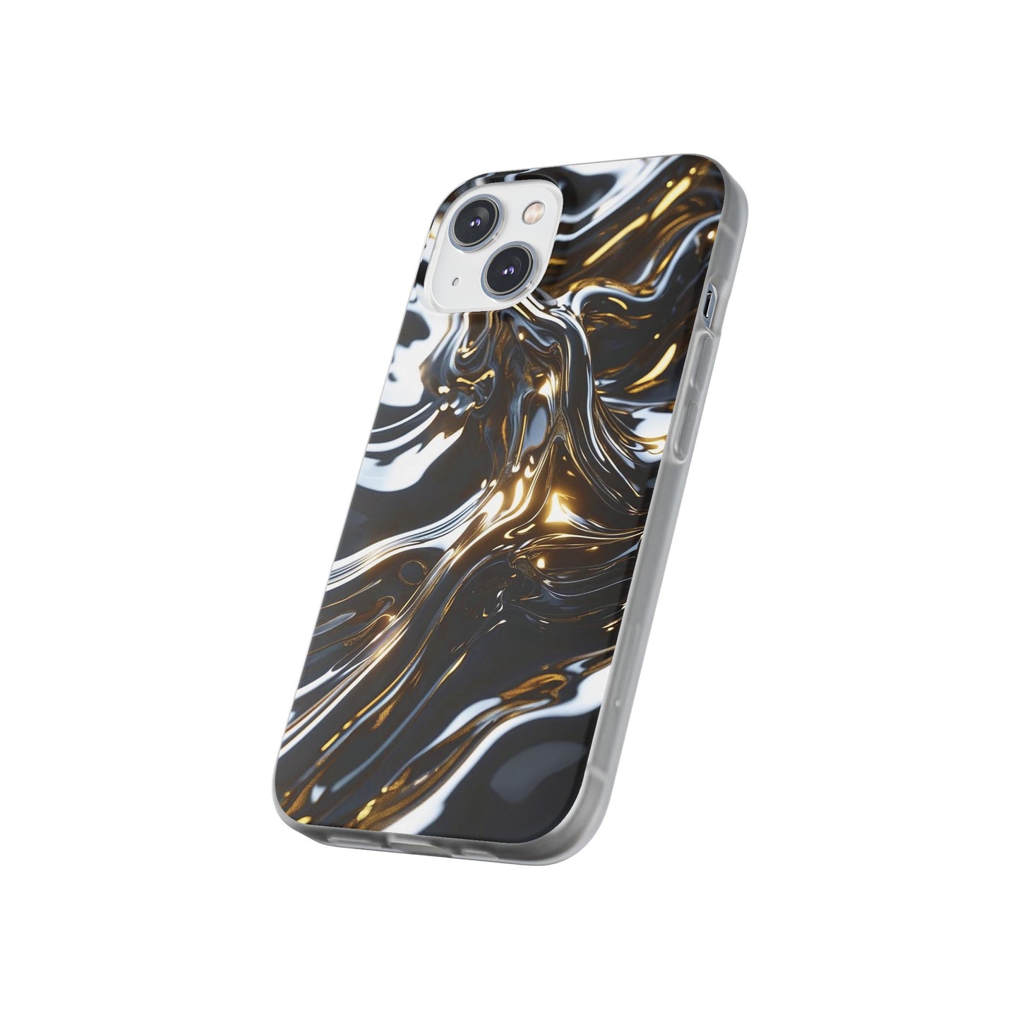 iPhone Handyhülle Flexi Case - Schwarz-Silber Metallic