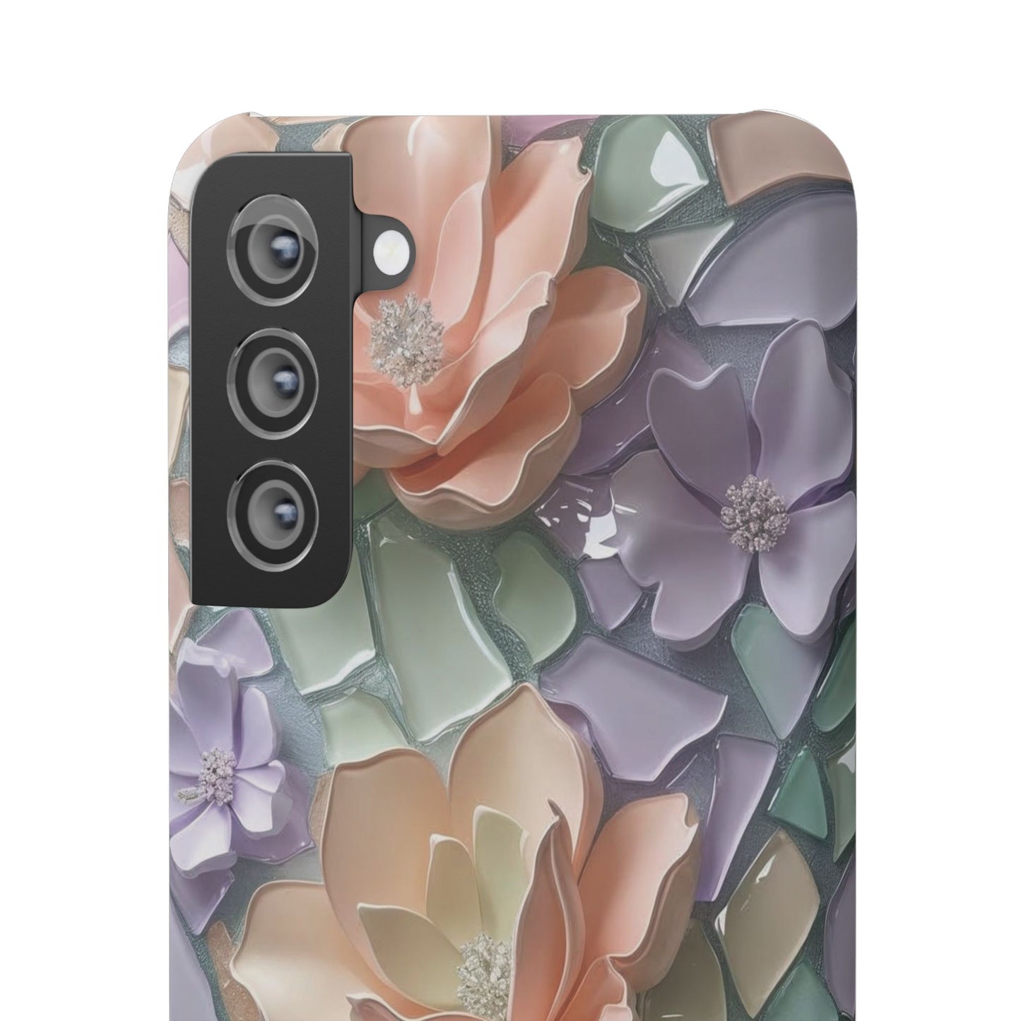 Snap Case Samsung Handyhülle mit 3D-Effekt, Blumenmuster