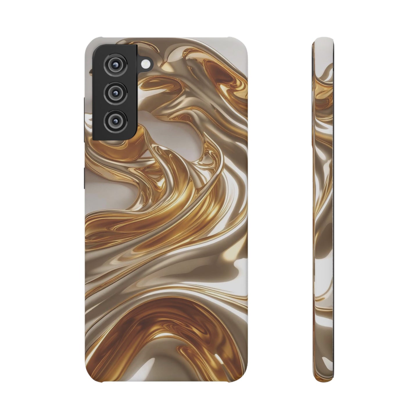Snap Case Samsung Handyhülle – Gold Dynamic Liquid 3D Effekt
