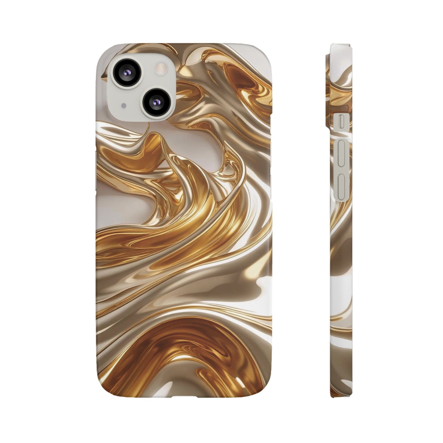 Snap Case iPhone Handyhülle – Gold Dynamic Liquid 3D Effekt