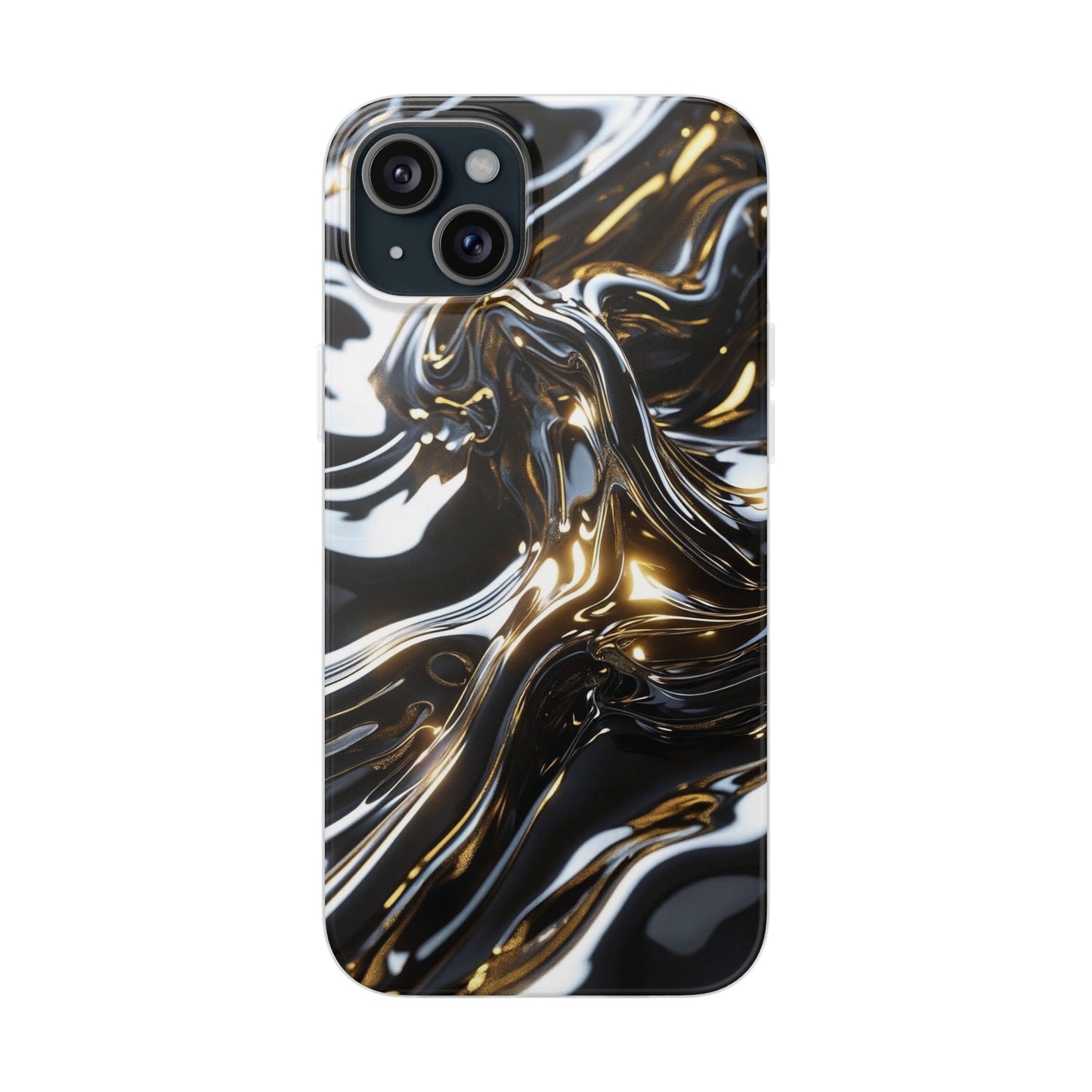 iPhone Handyhülle Flexi Case - Schwarz-Silber Metallic