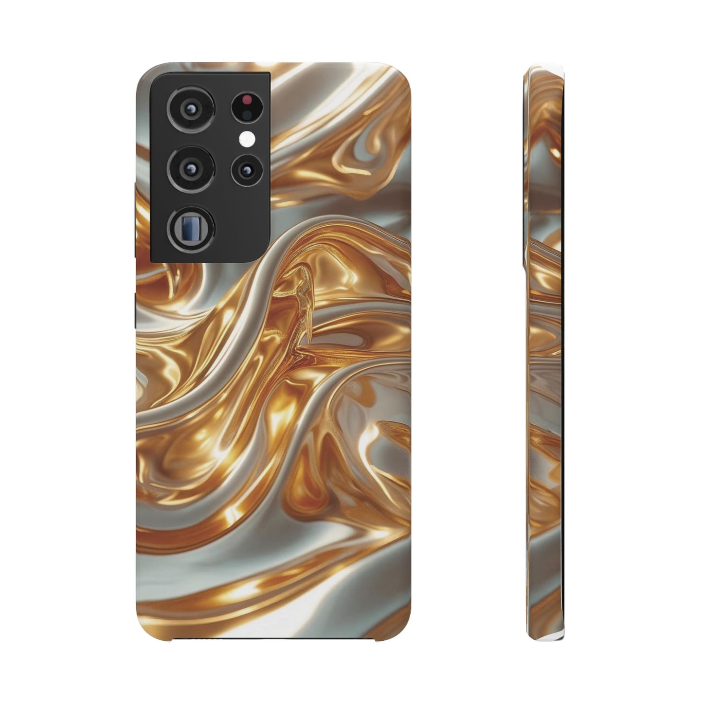 Snap Case Samsung Handyhülle – Gold Dynamic Liquid 3D Effekt