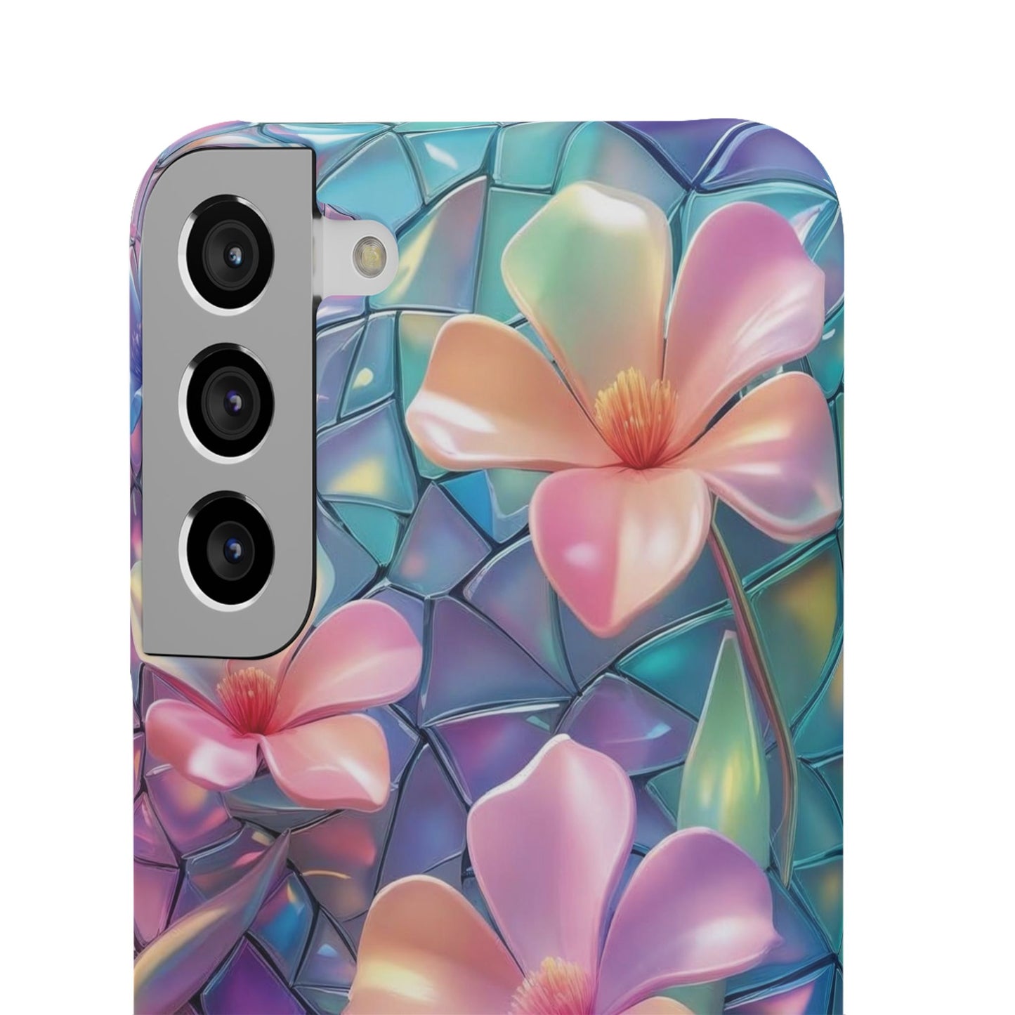 Snap Case Elegante Florale Samsung Handyhülle mit 3D-Effekt