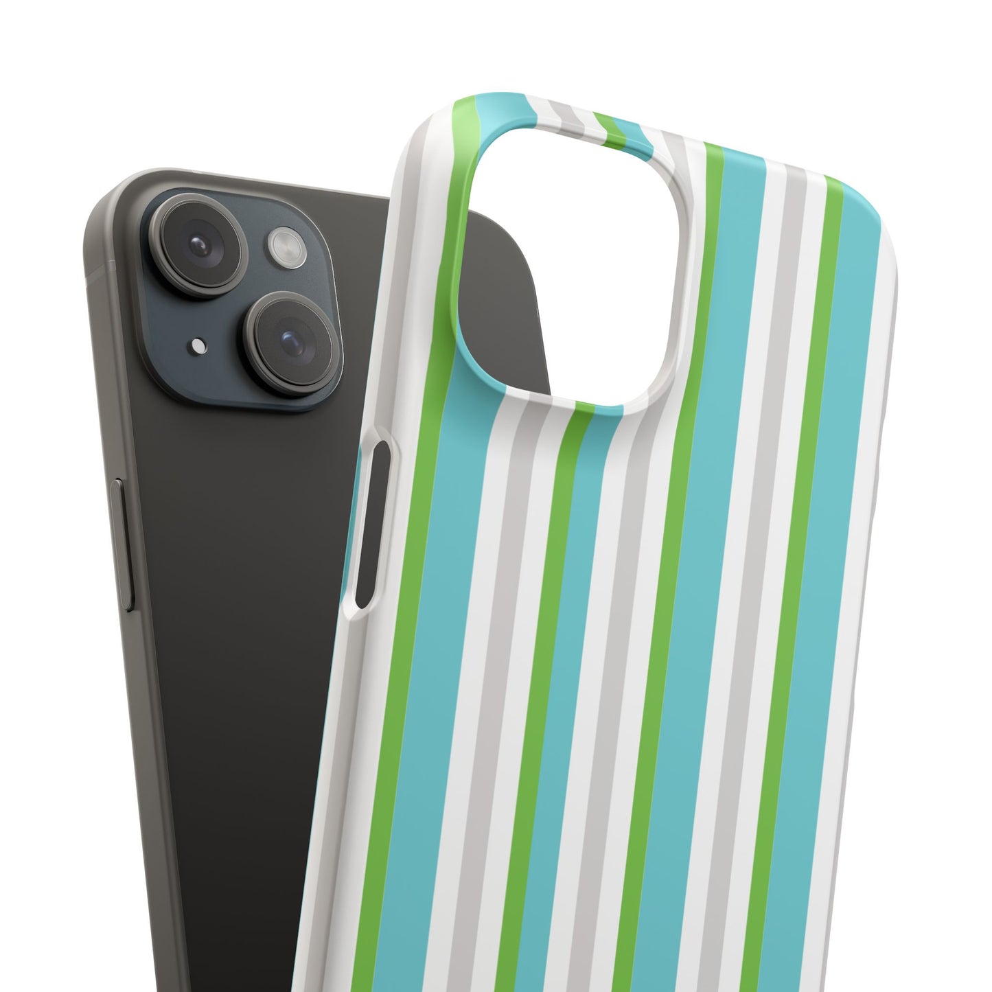 iPhone Snap Case - Modernes Abstraktes Design mit Grünen und Weißen Linien