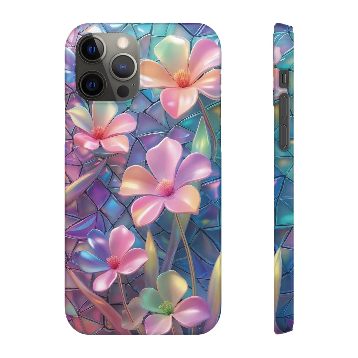 Snap Case Elegante Florale iPhone Handyhülle mit 3D-Effekt