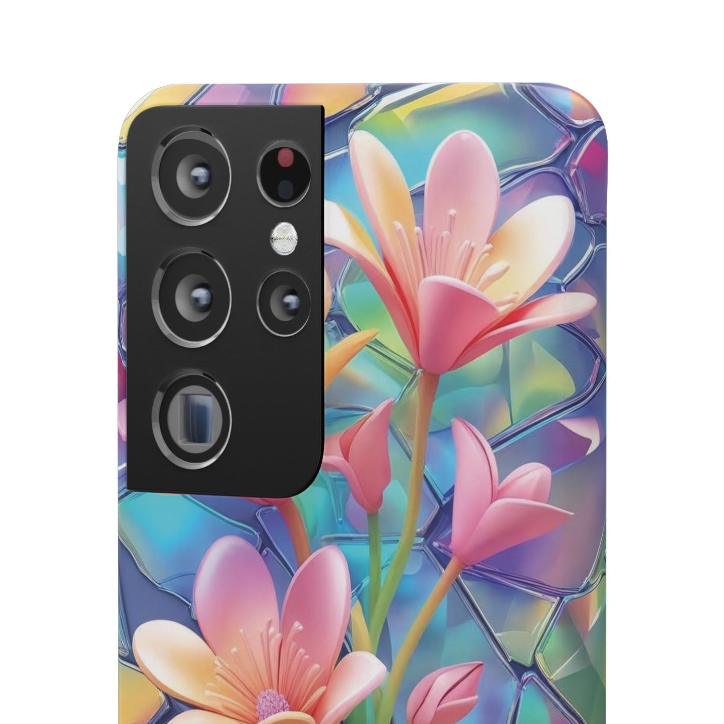 Snap Case Elegante Florale Samsung Handyhülle mit 3D-Effekt