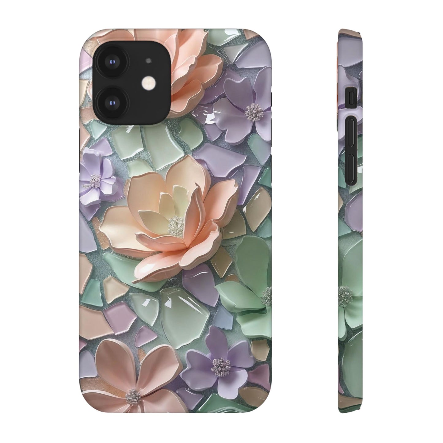 Snap Case Elegante Florale iPhone Handyhülle mit 3D-Effekt