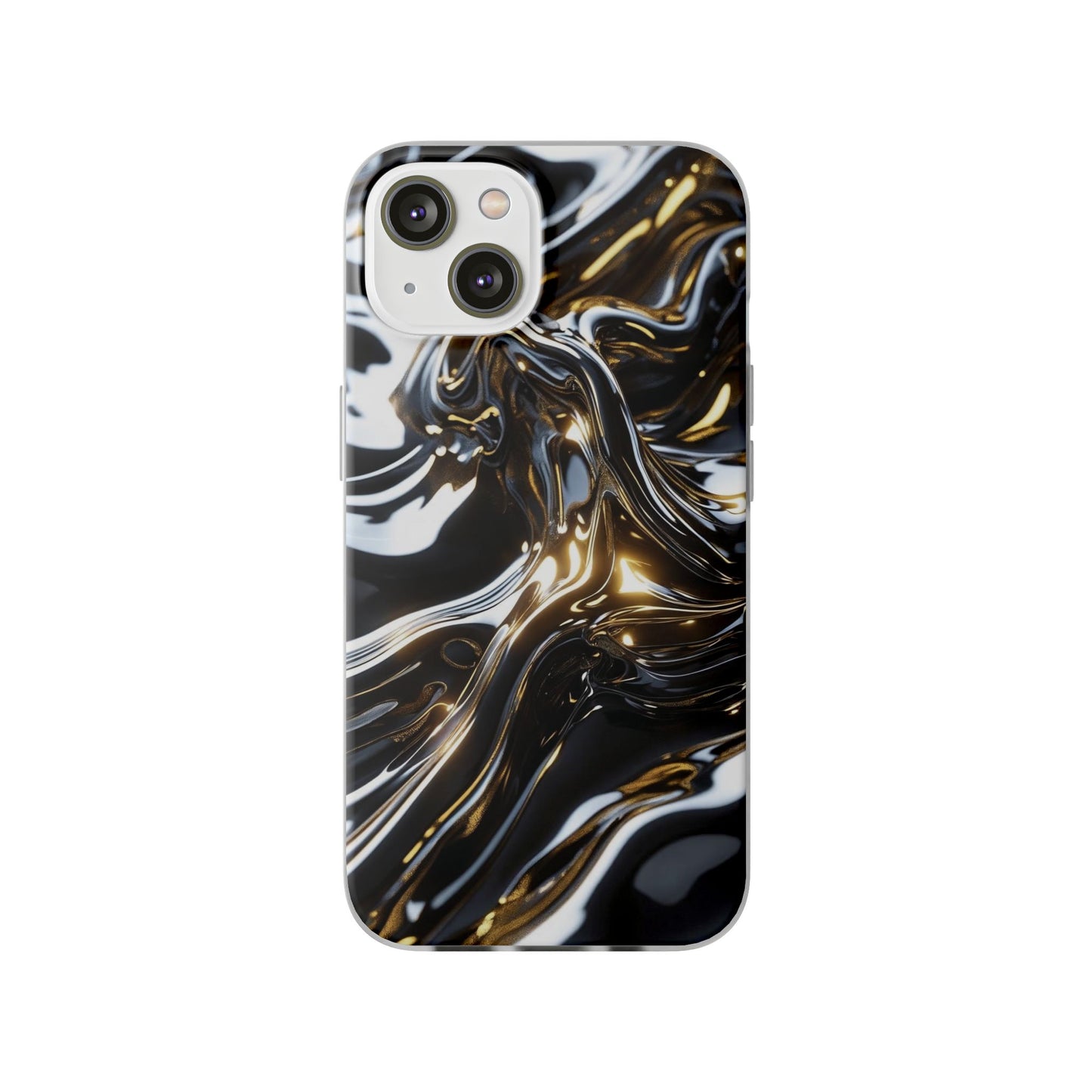 iPhone Handyhülle Flexi Case - Schwarz-Silber Metallic