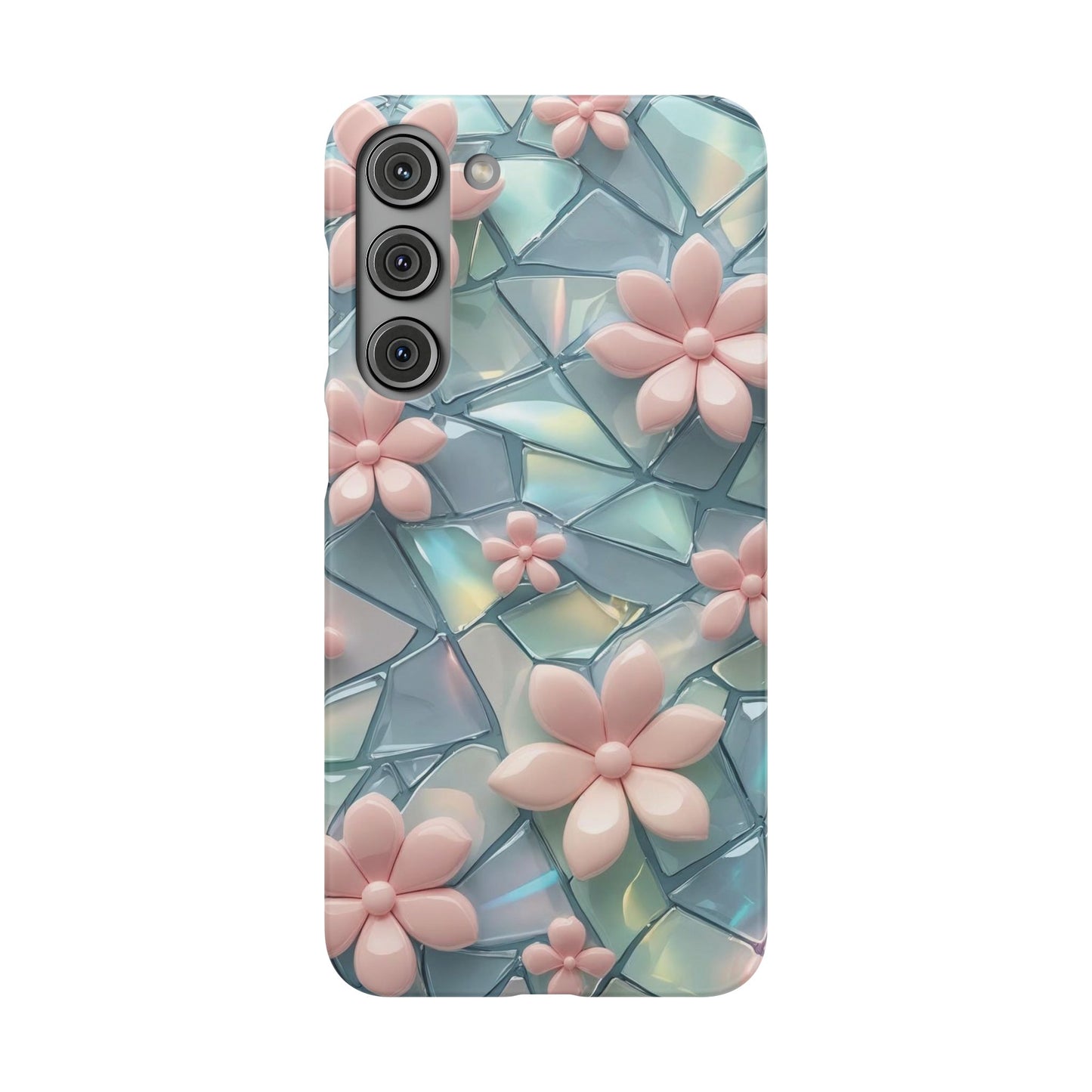 Snap Case Samsung Handyhülle mit 3D-Effekt und Blumenmuster