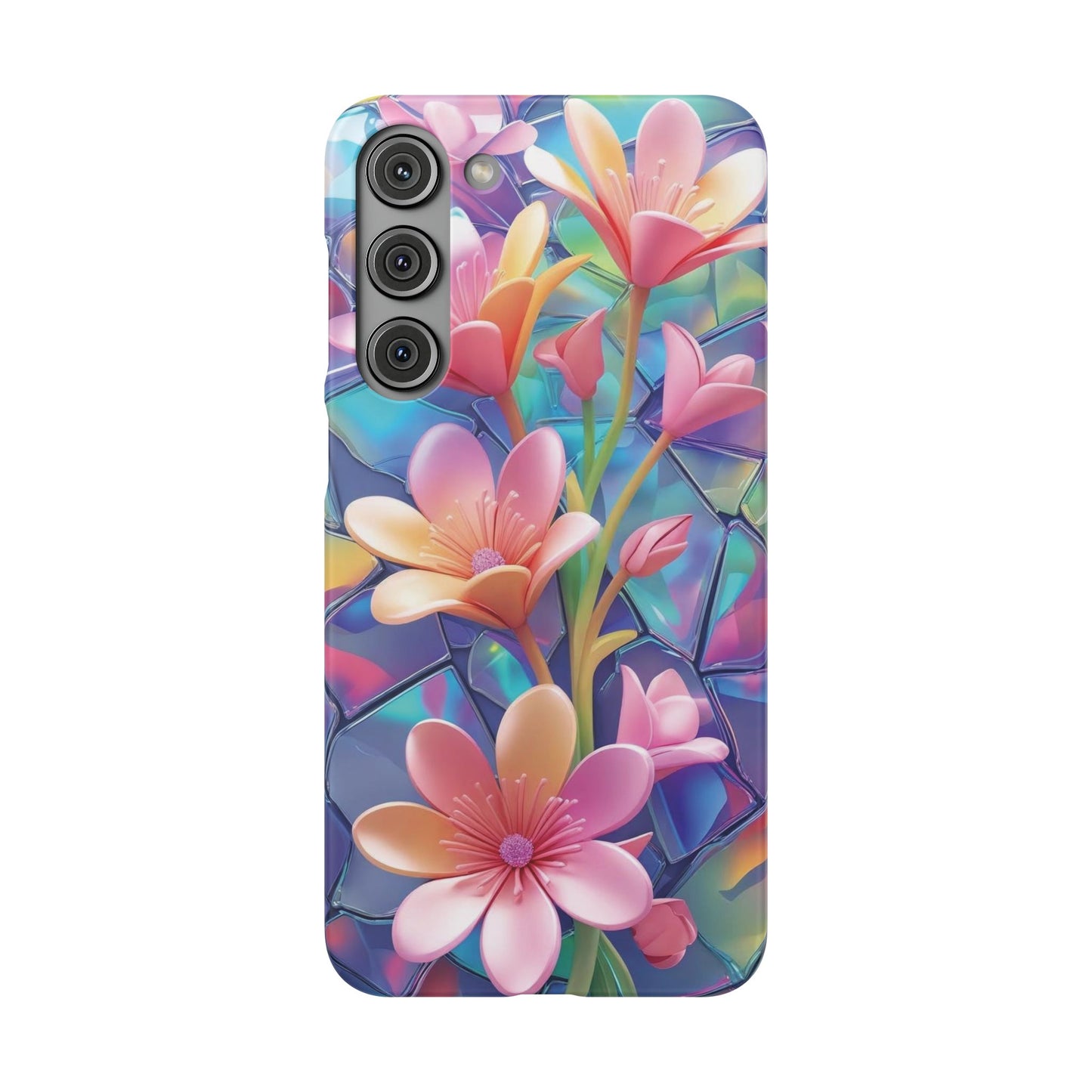 Snap Case Elegante Florale Samsung Handyhülle mit 3D-Effekt