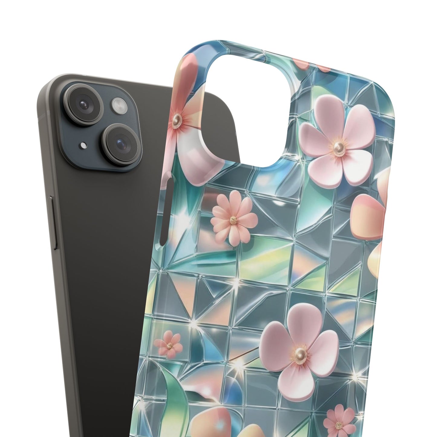 Snap Case iPhone Handyhülle mit 3D-Effekt Blumenmuster