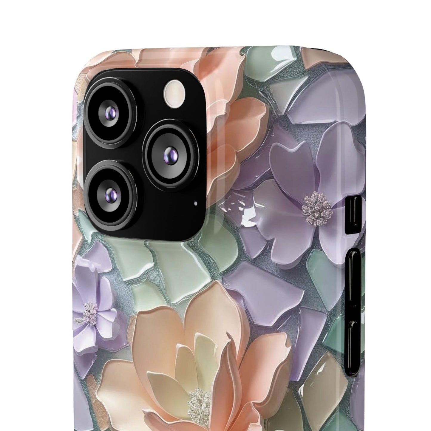 Snap Case Elegante Florale iPhone Handyhülle mit 3D-Effekt