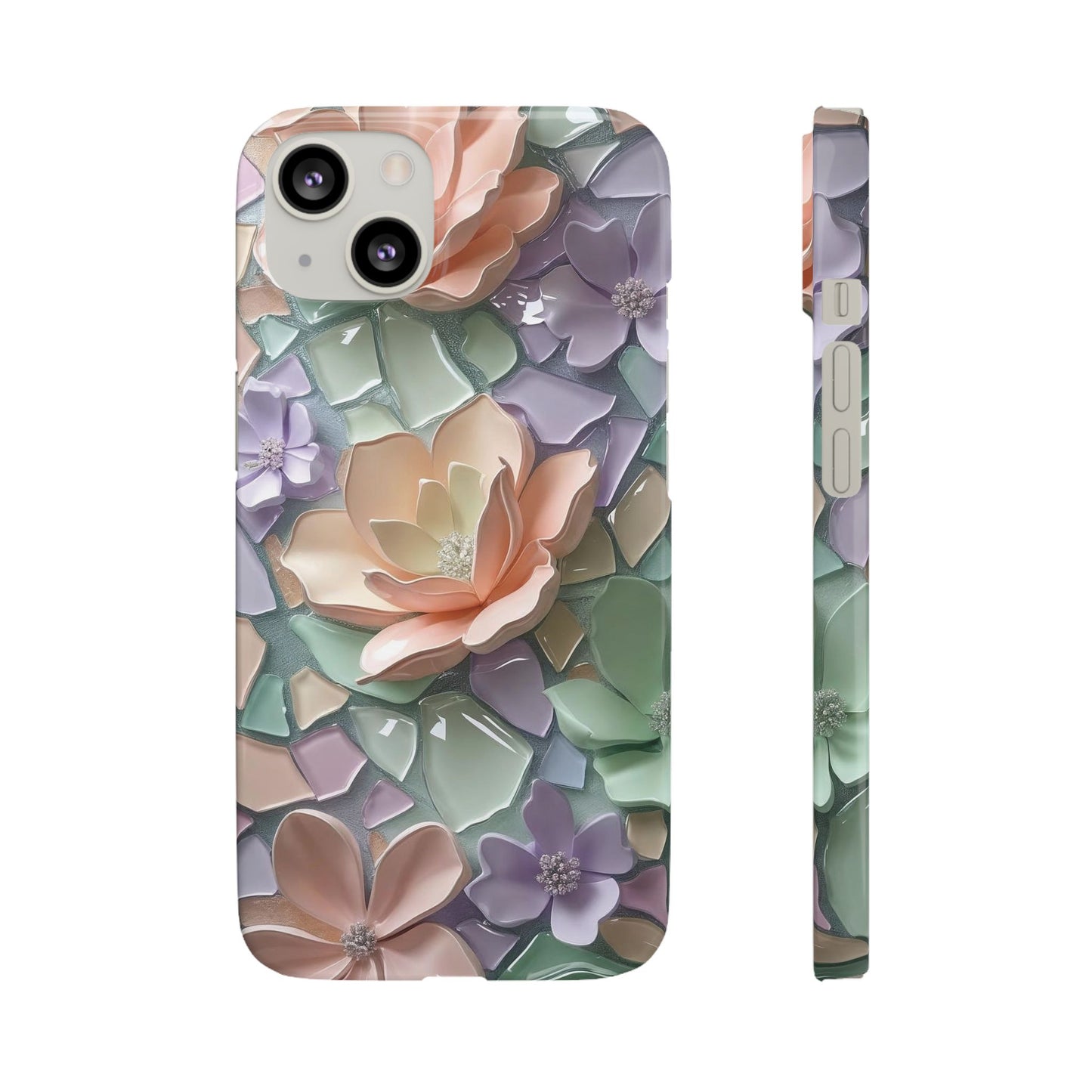 Snap Case Elegante Florale iPhone Handyhülle mit 3D-Effekt