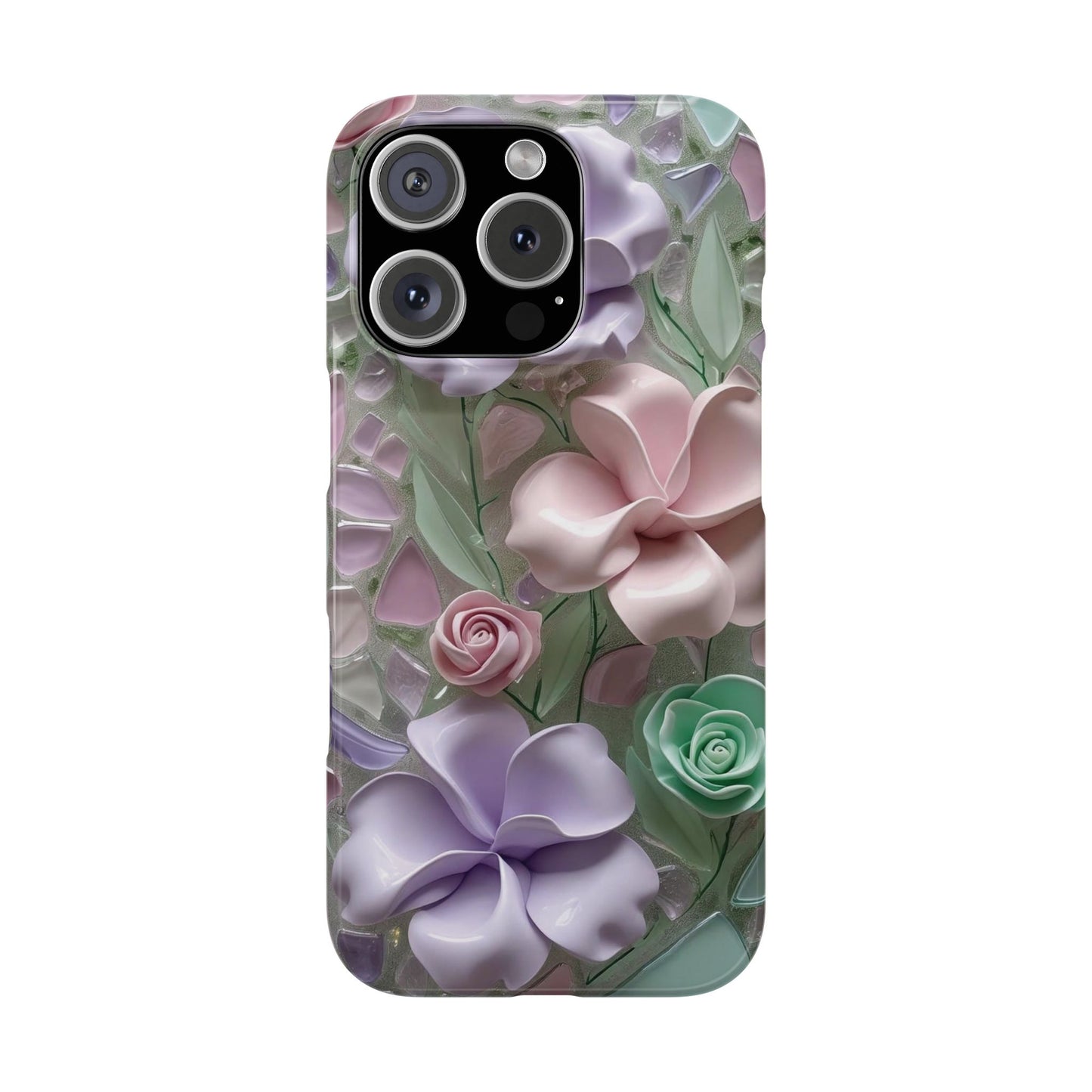 Snap Case Elegante Florale iPhone Handyhülle mit 3D-Effekt
