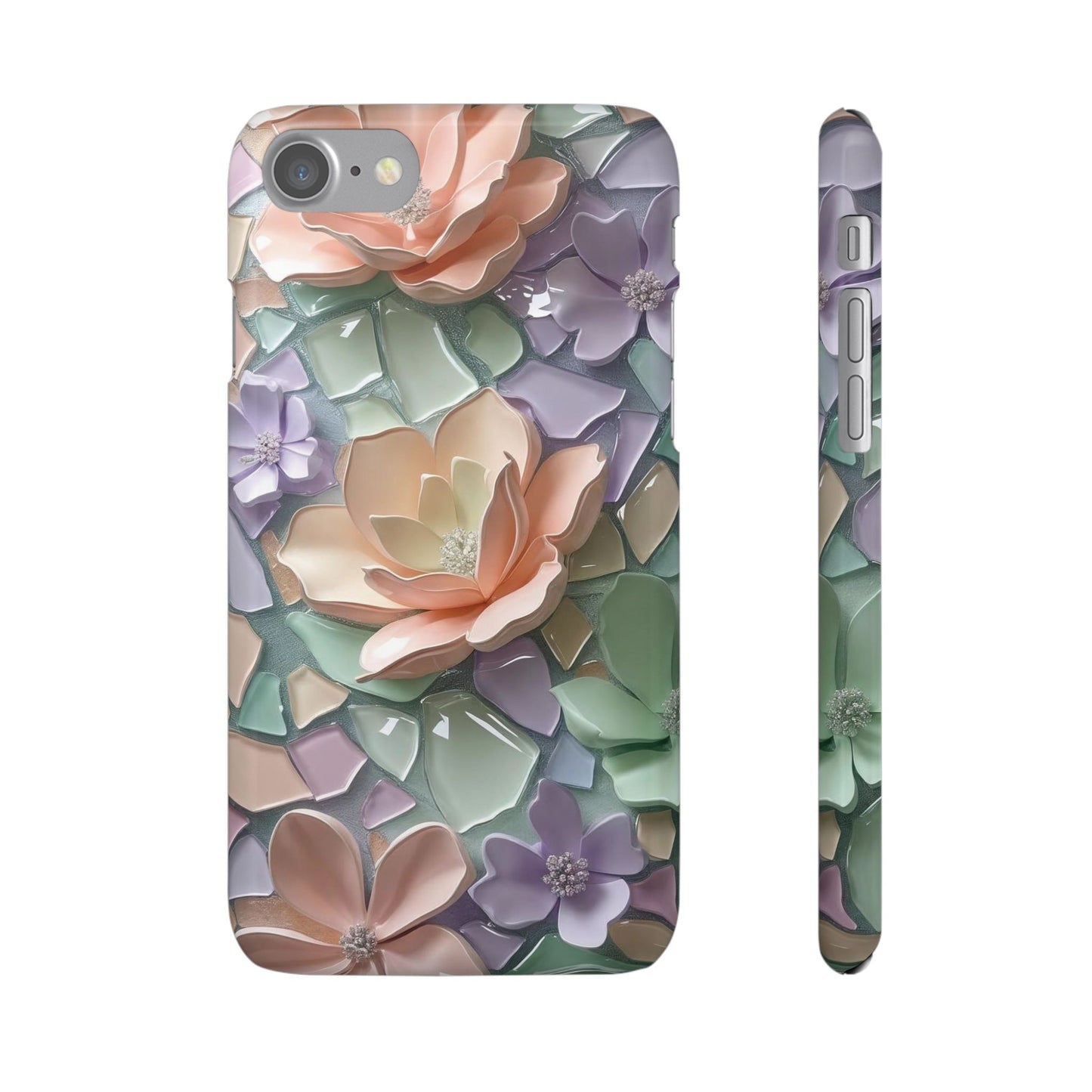 Snap Case Elegante Florale iPhone Handyhülle mit 3D-Effekt