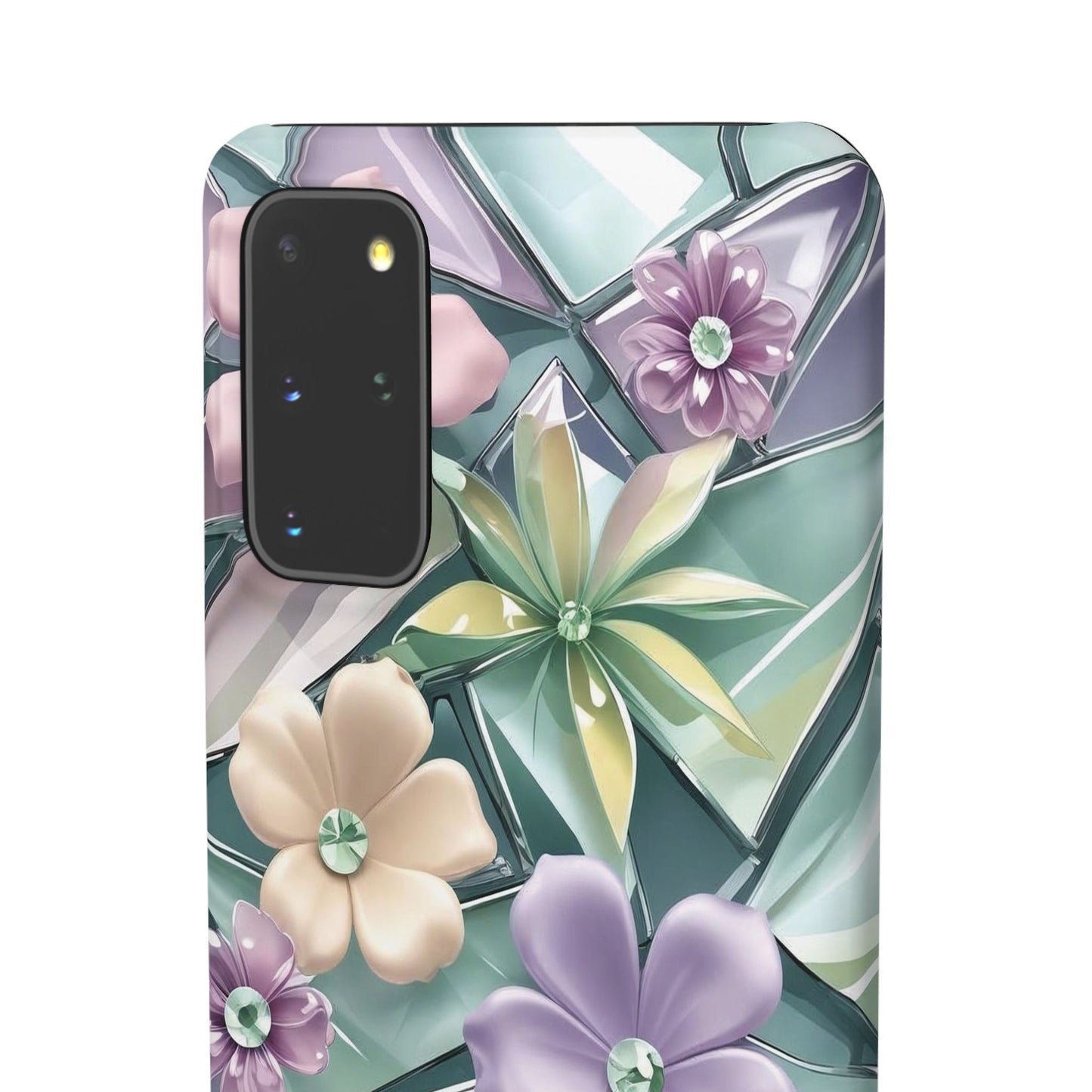 Snap Case Elegante Florale Samsung Handyhülle mit 3D-Effekt
