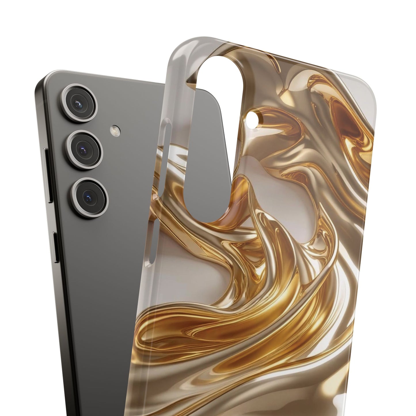 Snap Case Samsung Handyhülle – Gold Dynamic Liquid 3D Effekt