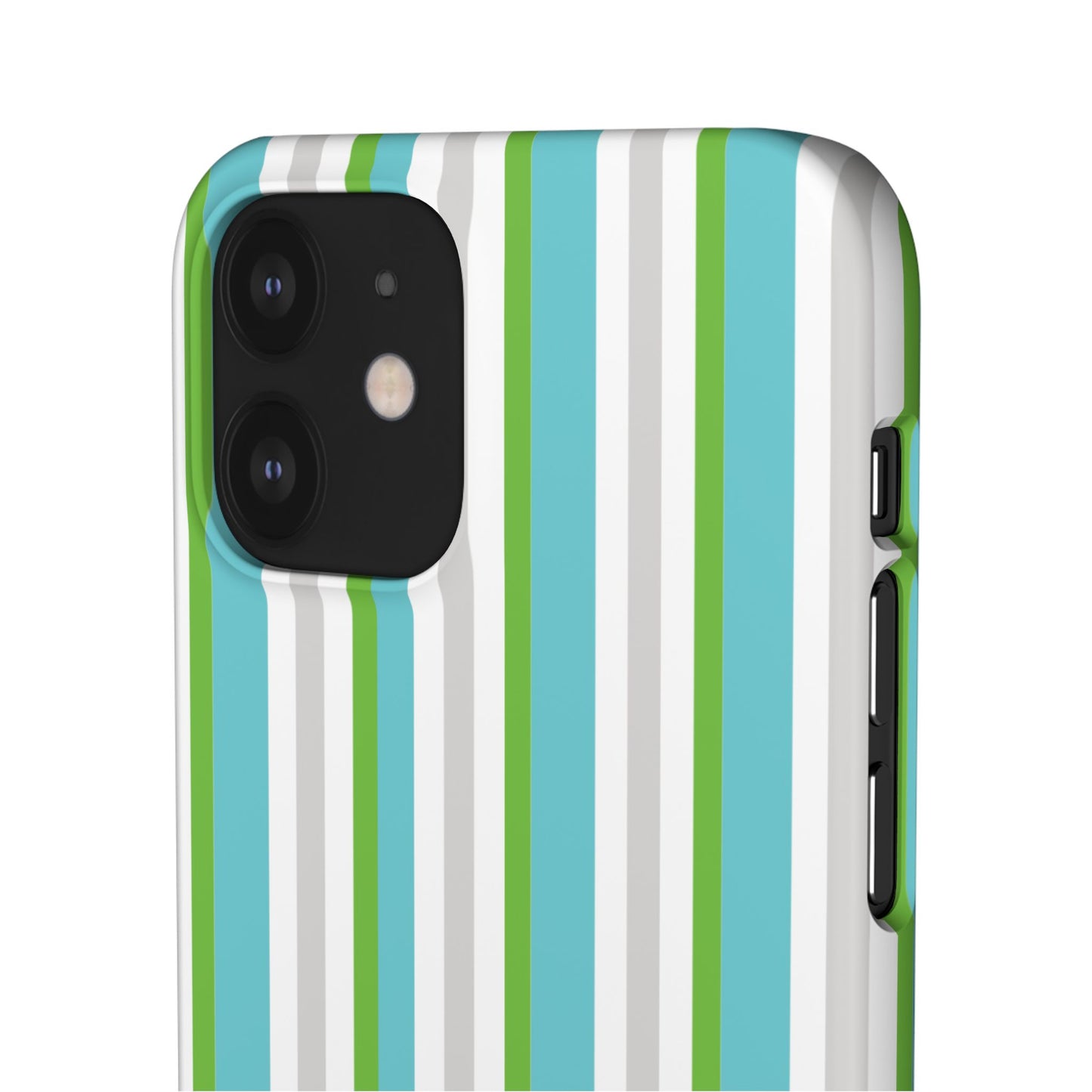 iPhone Snap Case - Modernes Abstraktes Design mit Grünen und Weißen Linien