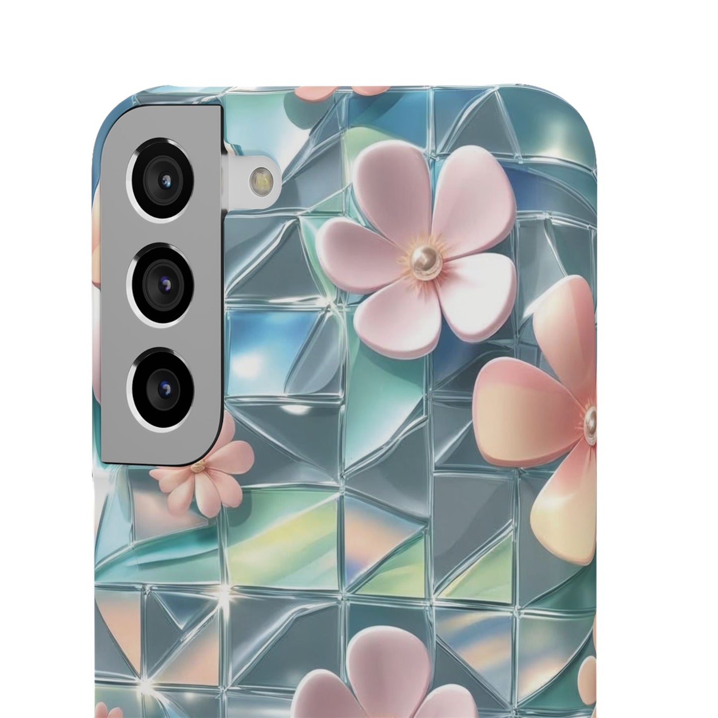 Snap Case Samsung Handyhülle mit 3D-Effekt und Blumenmuster