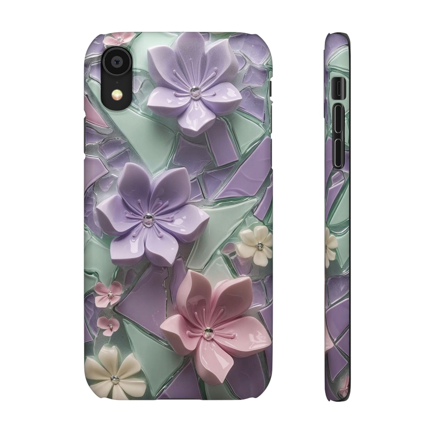 Snap Case Elegante Florale iPhone Handyhülle mit 3D-Effekt