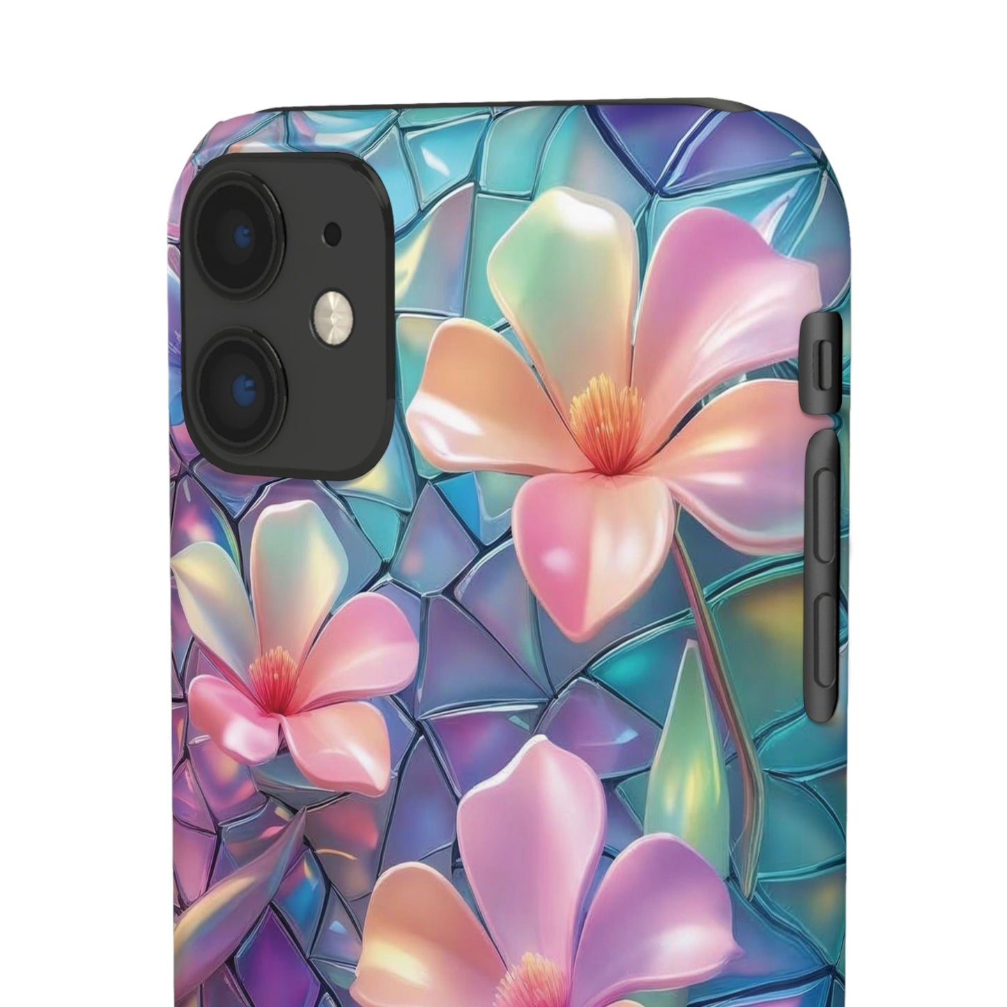 Snap Case Elegante Florale iPhone Handyhülle mit 3D-Effekt