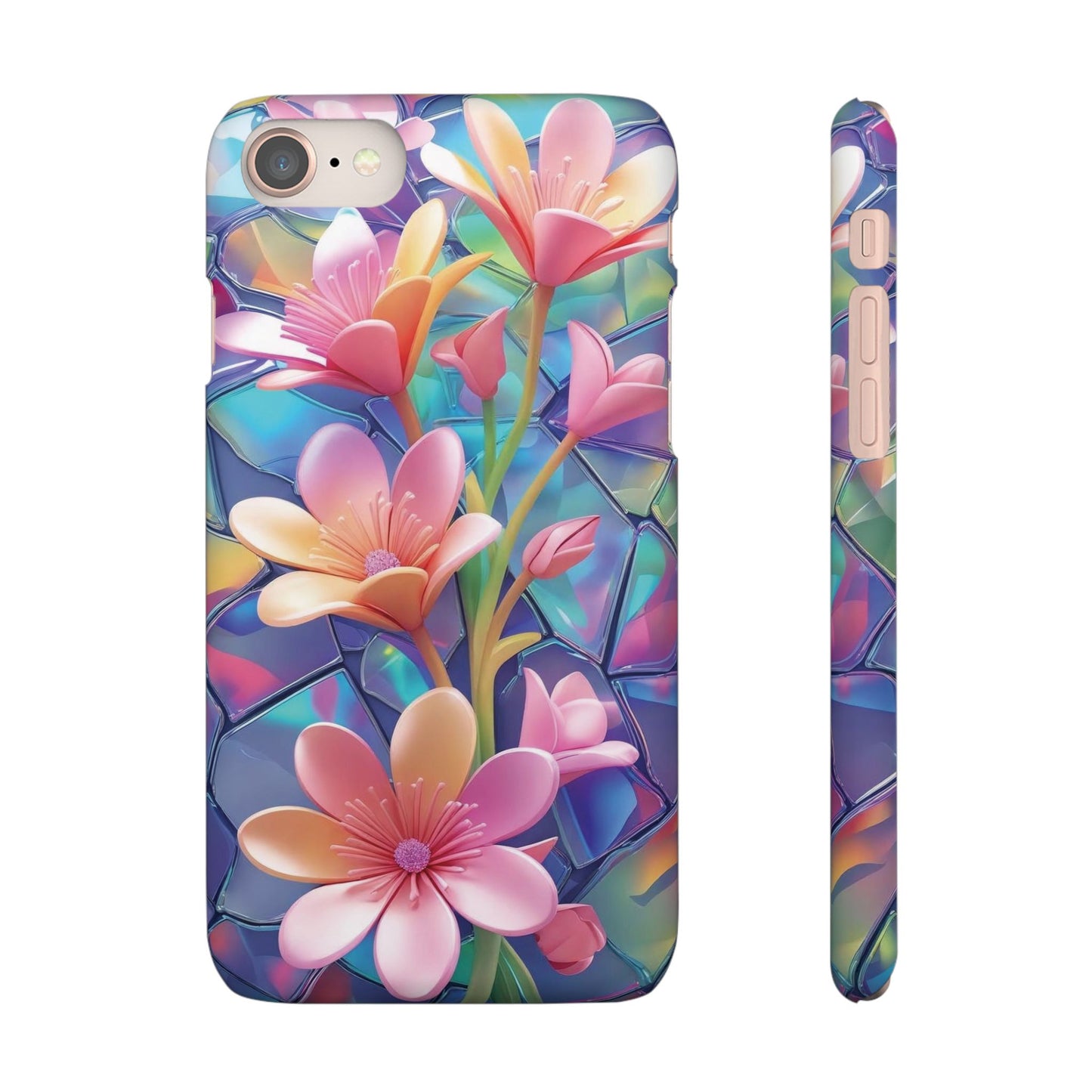 Snap Case Elegante Florale iPhone Handyhülle mit 3D-Effekt