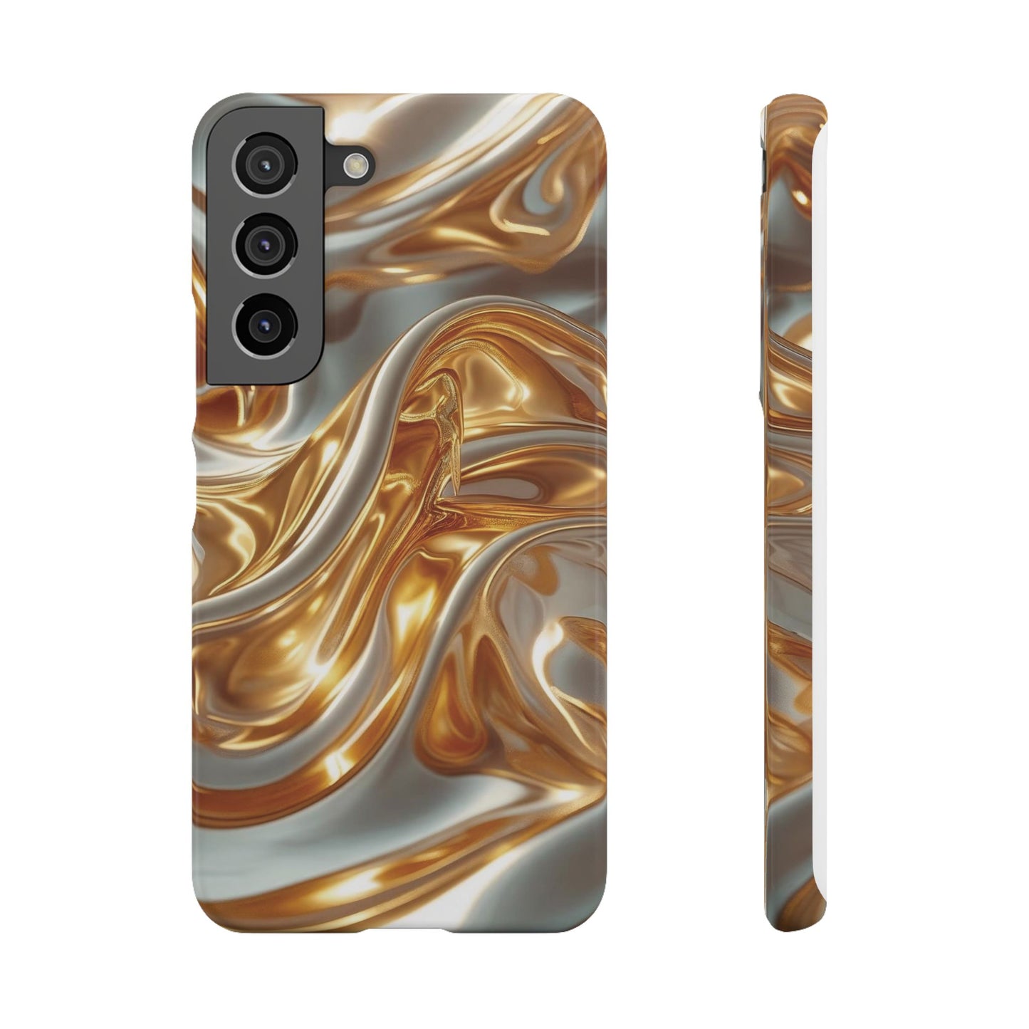 Snap Case Samsung Handyhülle – Gold Dynamic Liquid 3D Effekt