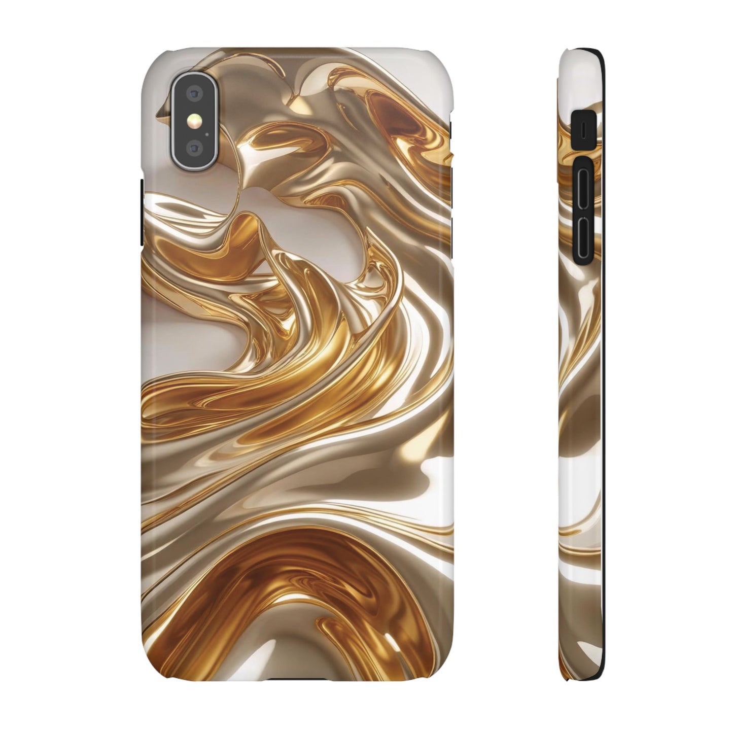 Snap Case iPhone Handyhülle – Gold Dynamic Liquid 3D Effekt