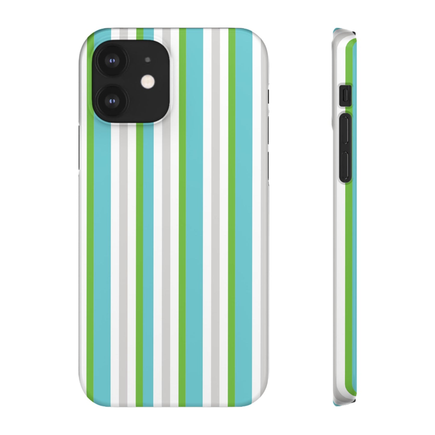iPhone Snap Case - Modernes Abstraktes Design mit Grünen und Weißen Linien