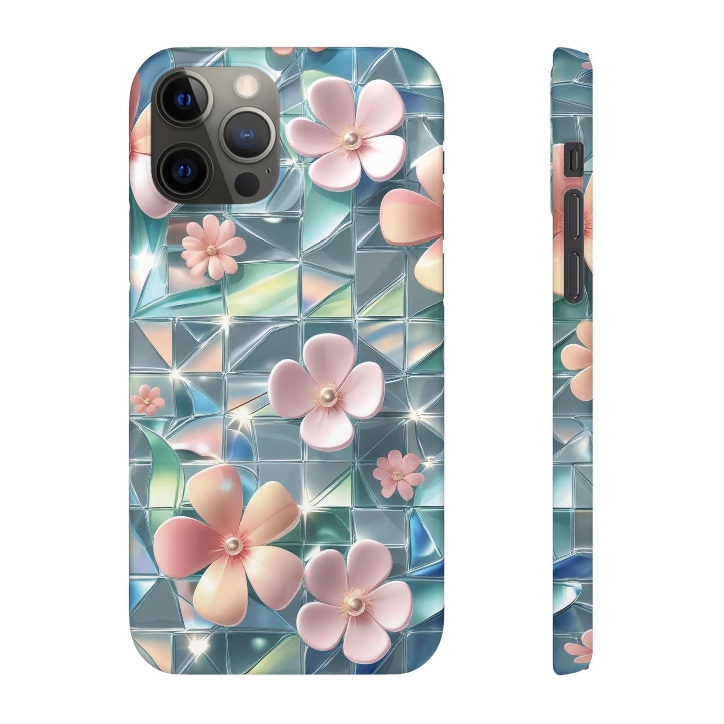 Snap Case iPhone Handyhülle mit 3D-Effekt Blumenmuster
