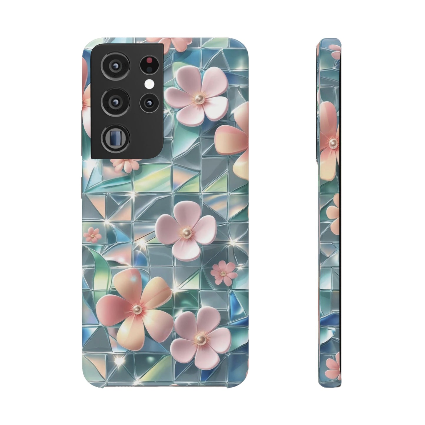 Snap Case Samsung Handyhülle mit 3D-Effekt und Blumenmuster